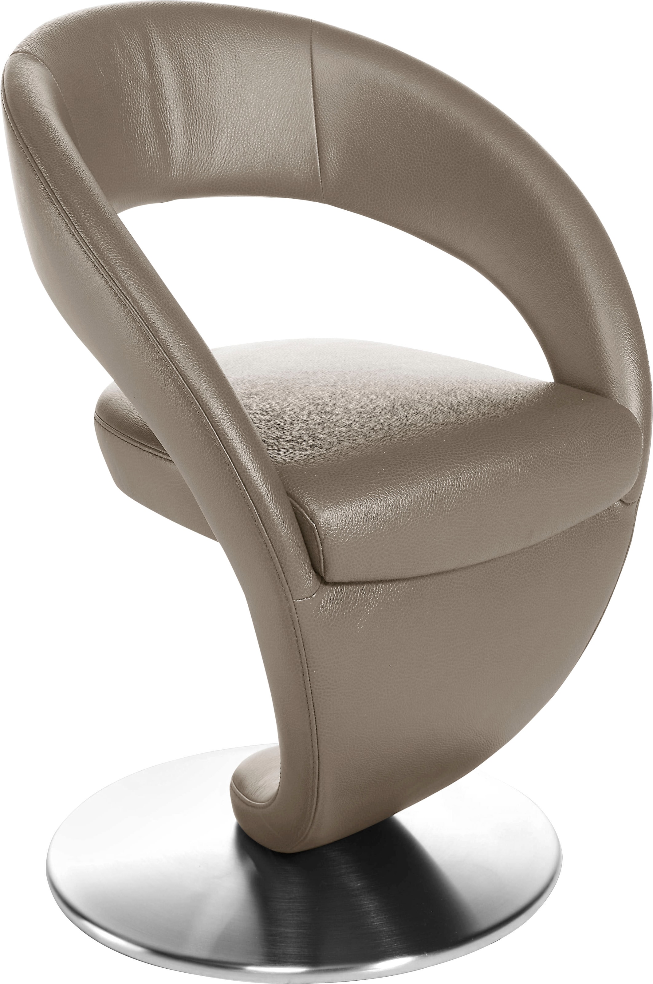 K+W Komfort & Wohnen "Wave, Drehstuhl, Polsterstuhl" () Design-Drehstuhl, Drehteller in Edelstahloptik
