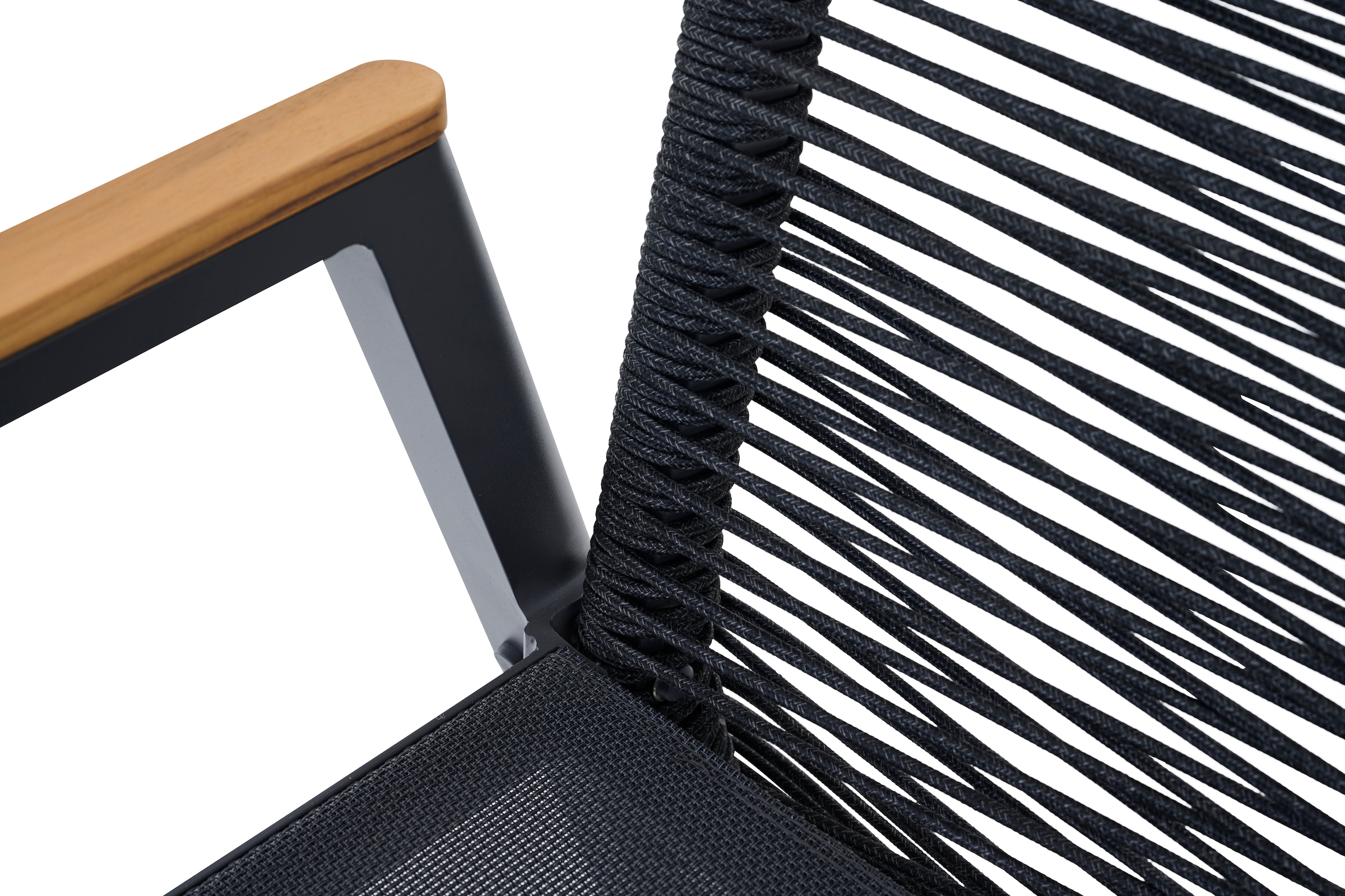 Siena Garden Gartensessel »BOLOGNA Move Sessel« Aluminiumgestell, Rope Geflecht, Armlehnen aus Teak FSC 100%