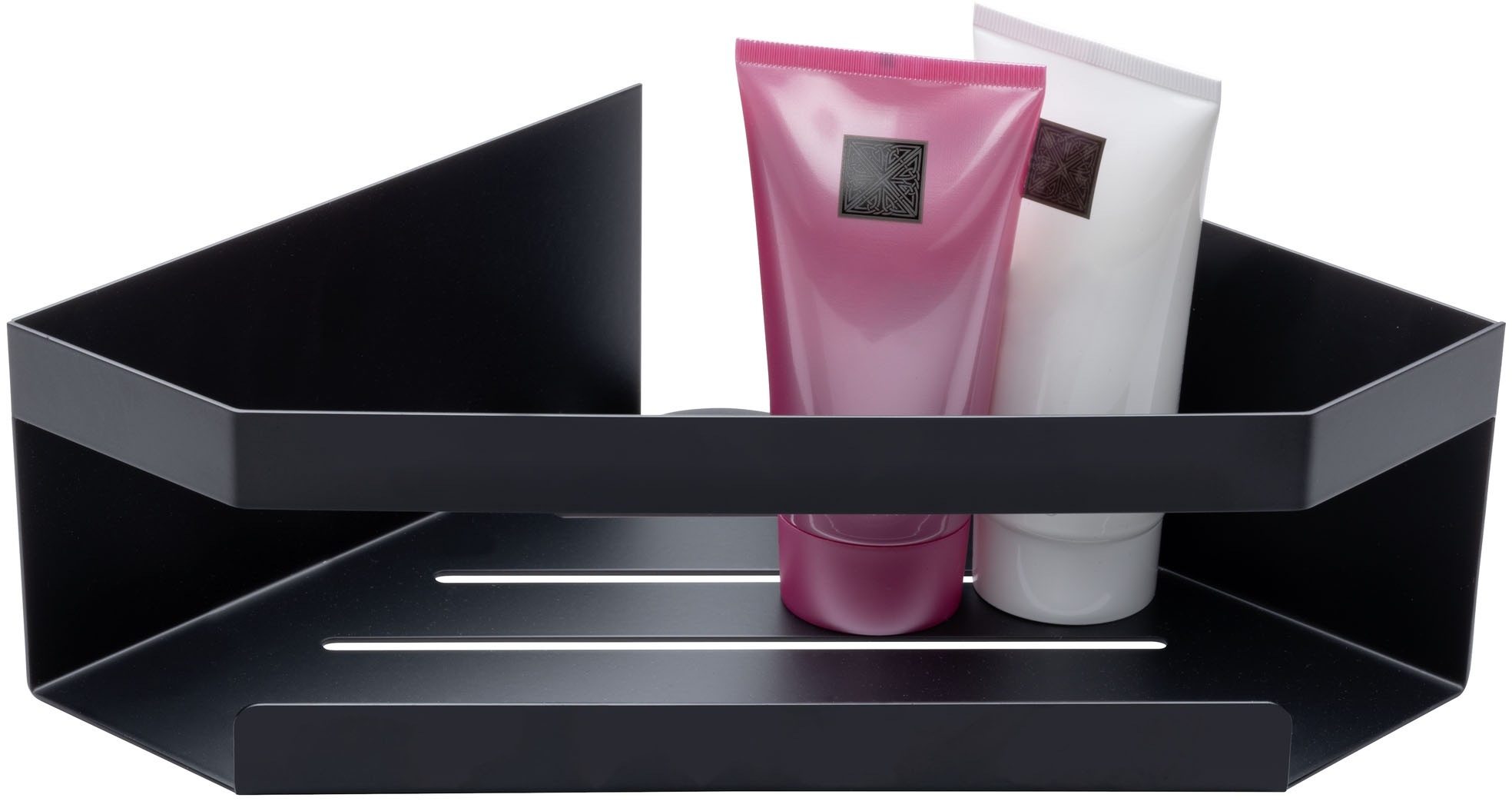 SCHÖNER WOHNEN-Kollektion Eckregal »»Meleto«« Eckablage aus Edelstahl fürs Bad, Anbringung ohne Bohren mit Klebepad