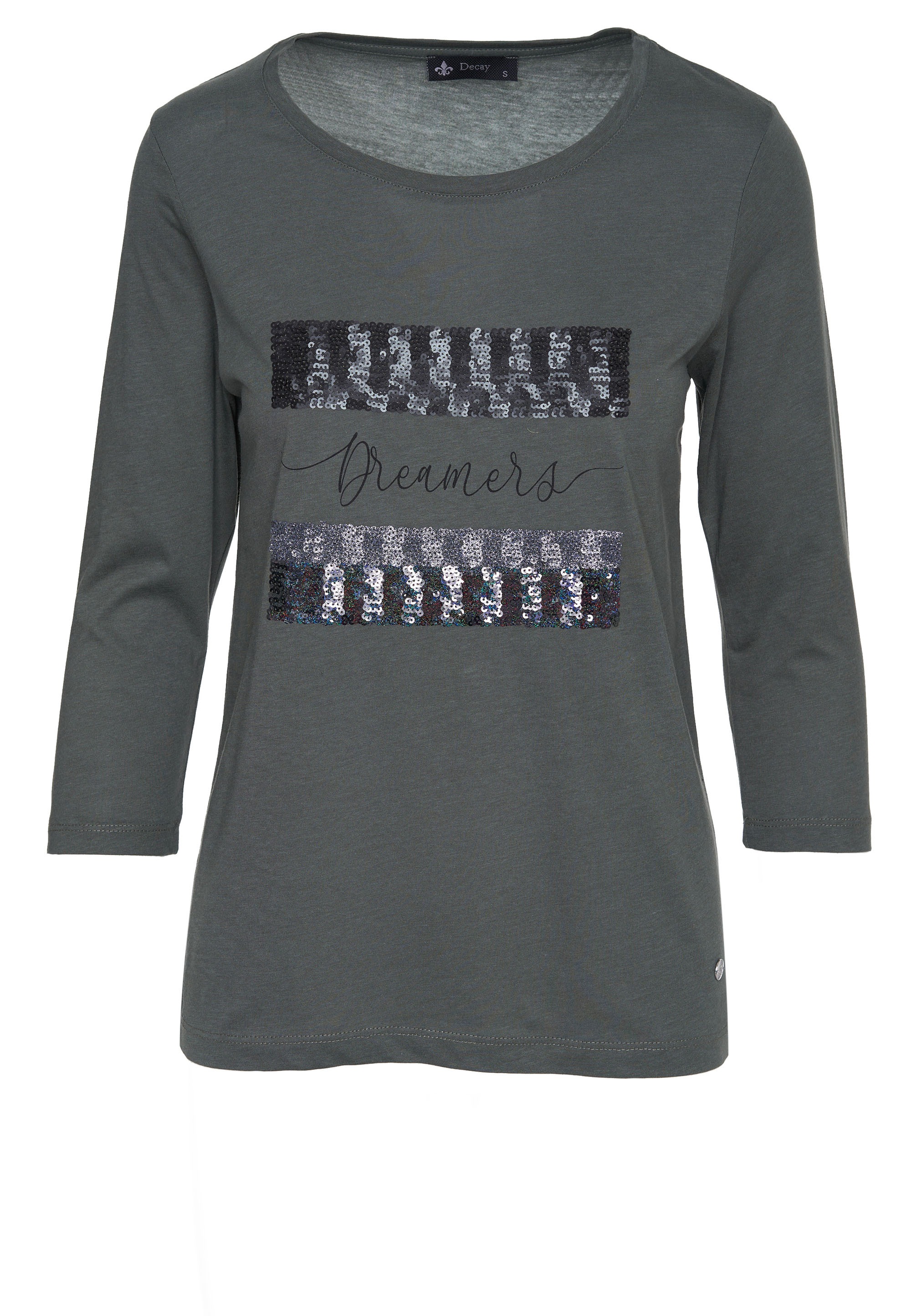 Decay Langarmshirt, mit schimmerndem Paillettenbesatz