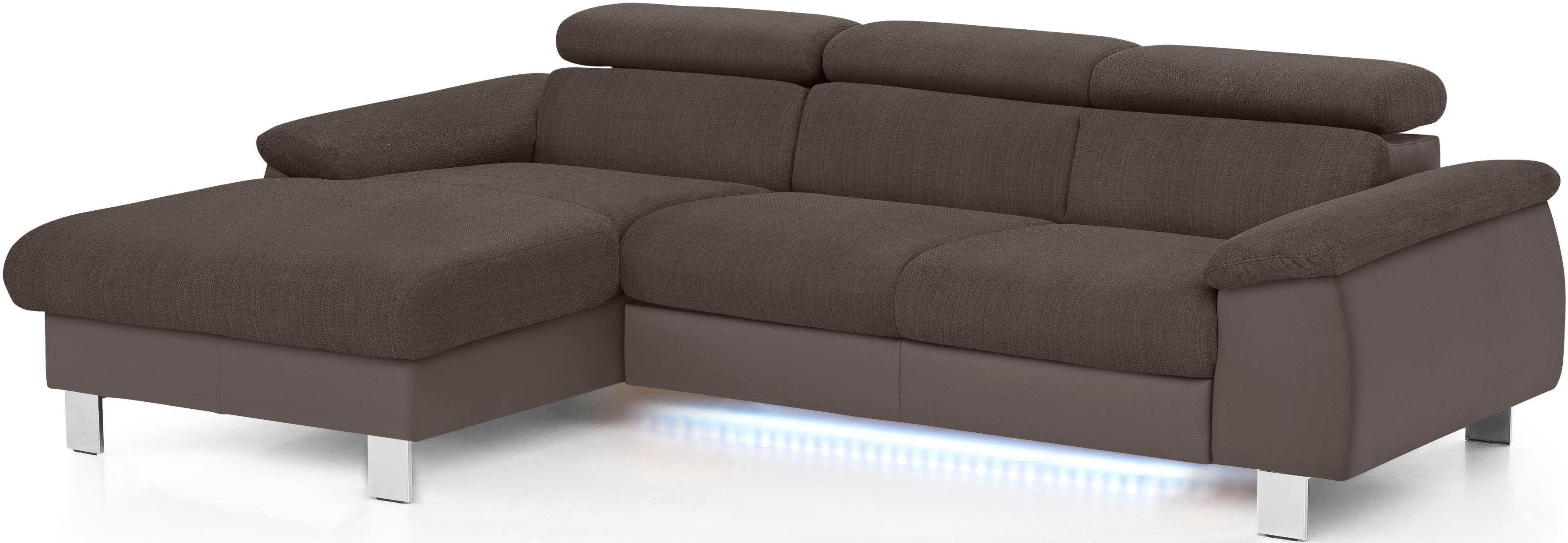 Thumbnail - COTTA Polstergarnitur "Komaris L-Form", (Set), Set bestehend aus: Ecksofa mit Kopfteilverstellung & Hocker