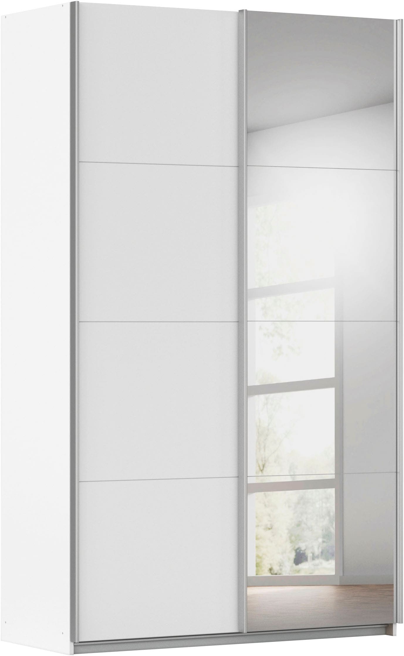 Schwebetürenschrank RAUCH, B:136cm H:229cm T:62cmalpinweiß, Holzwerkstoff, Schränke, "Kleiderschrank Schrank Garderobe Schlafzimmerschrank CORTONA",