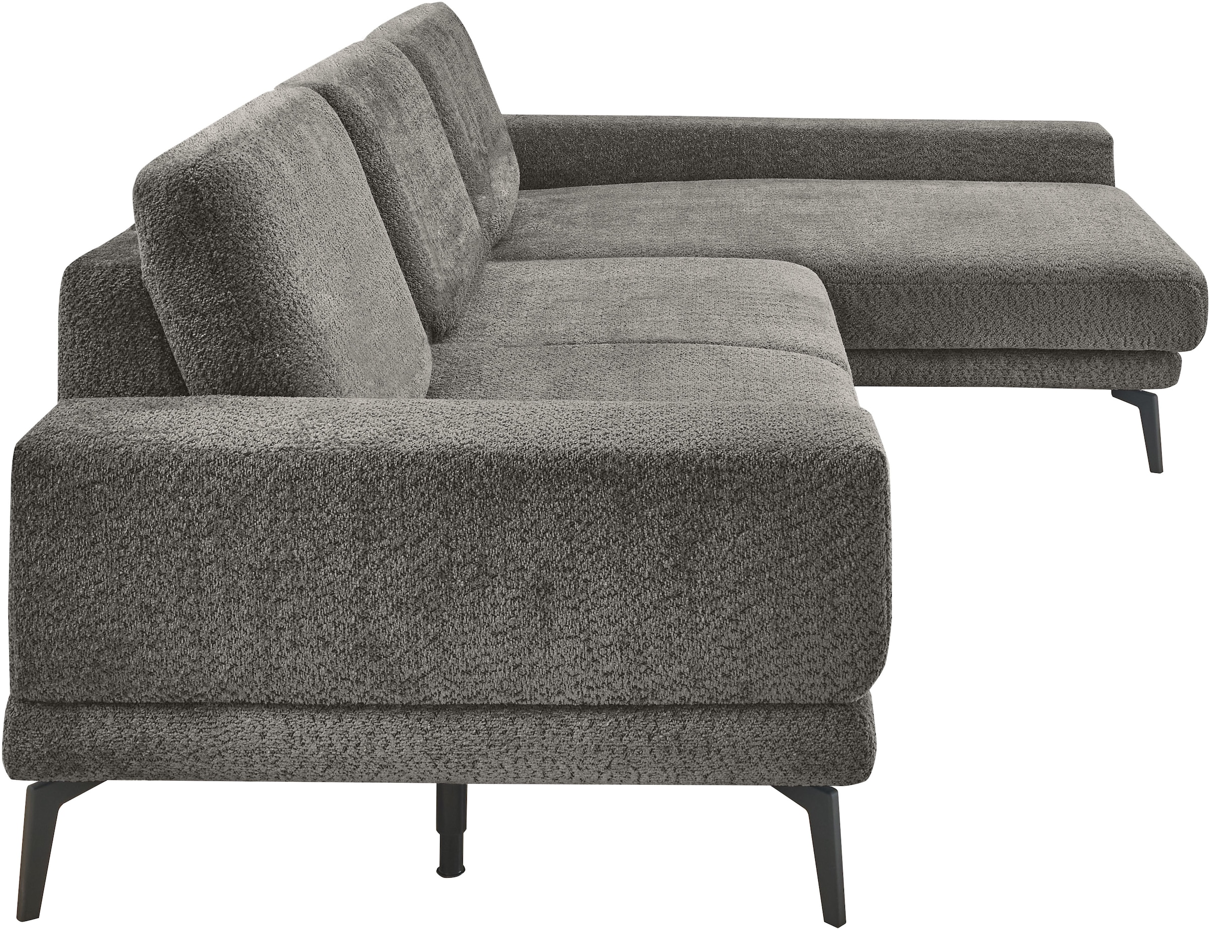 set one by Musterring Ecksofa »SO 3600 optimaler Sitzkomfort in Federkern o. Kaltschaum, 2 Sitzhöhen«, Sitzhöhe 42 cm, Federkern, B 293 x T 180 cm, Kama anthrazit