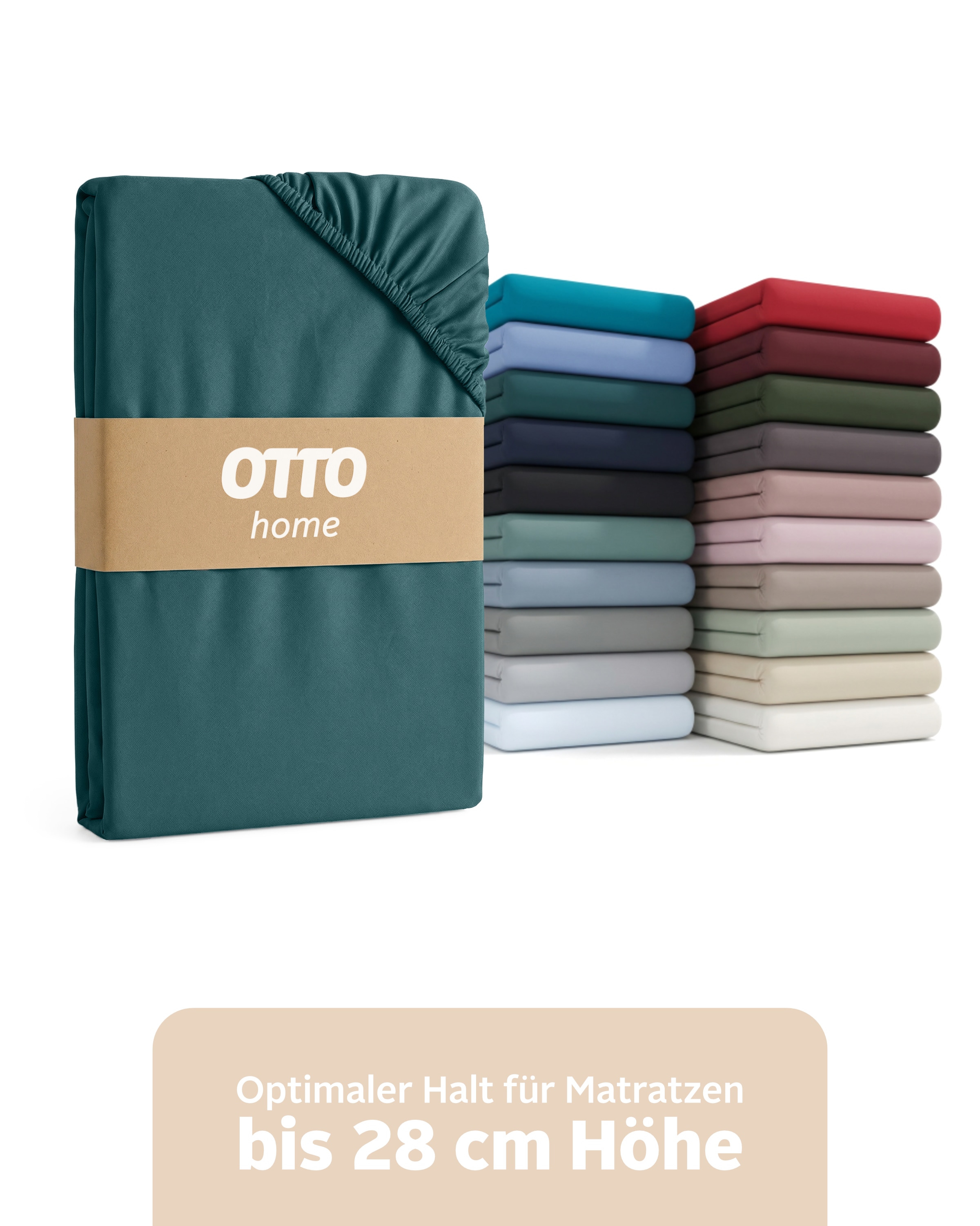 OTTO home "BLACKBERRY in PREMIUM und BASIC Qualität, 100% Baumwolle" für hohe Matratzen bis 28 cm, Bettlaken, Spannbetttuch, Boxspring