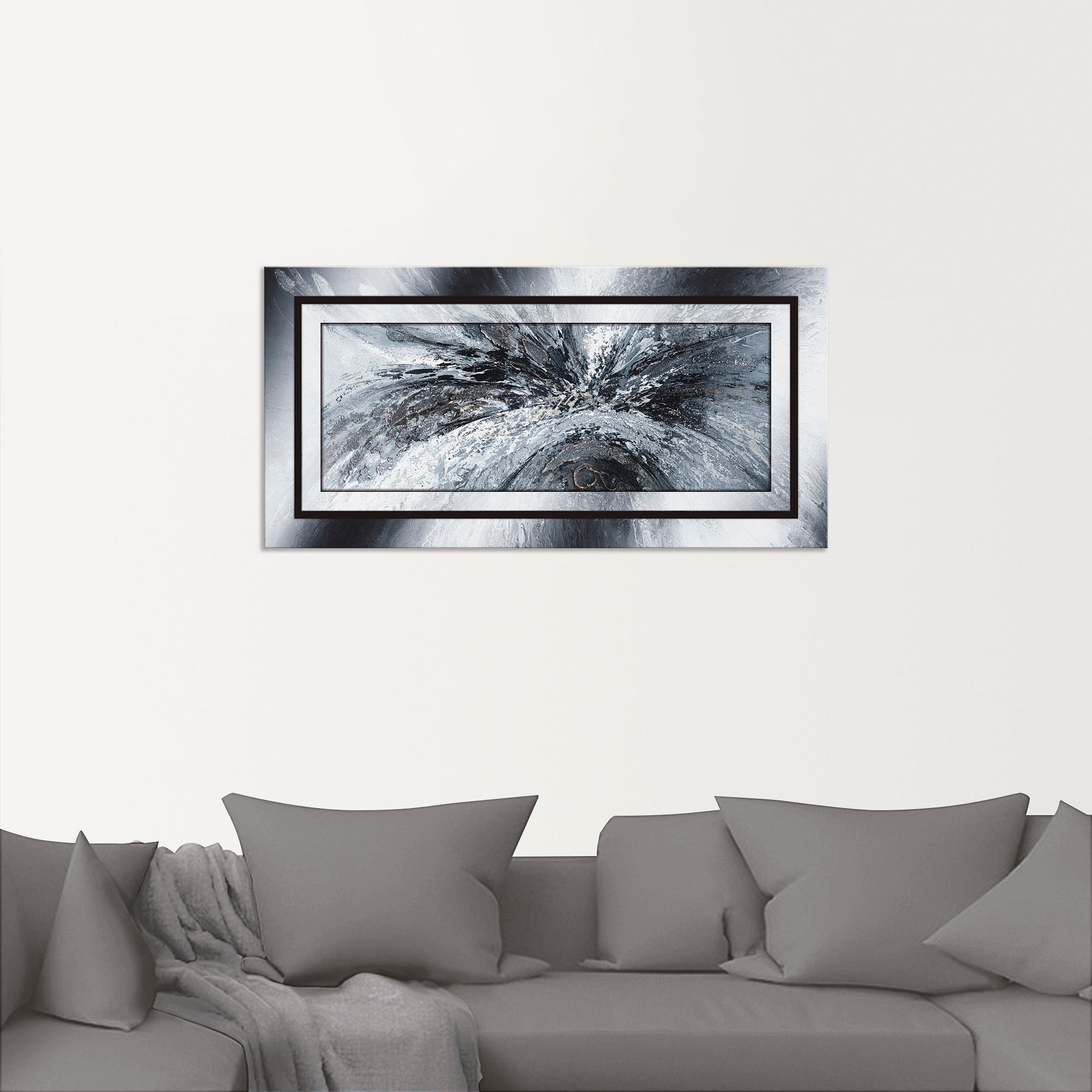 Artland Wandbild »Schwarz - weiß abstrakt 1«, Muster, (1 St.), als Alubild, Outdoorbild, Leinwandbild, Poster in verschied. Größen
