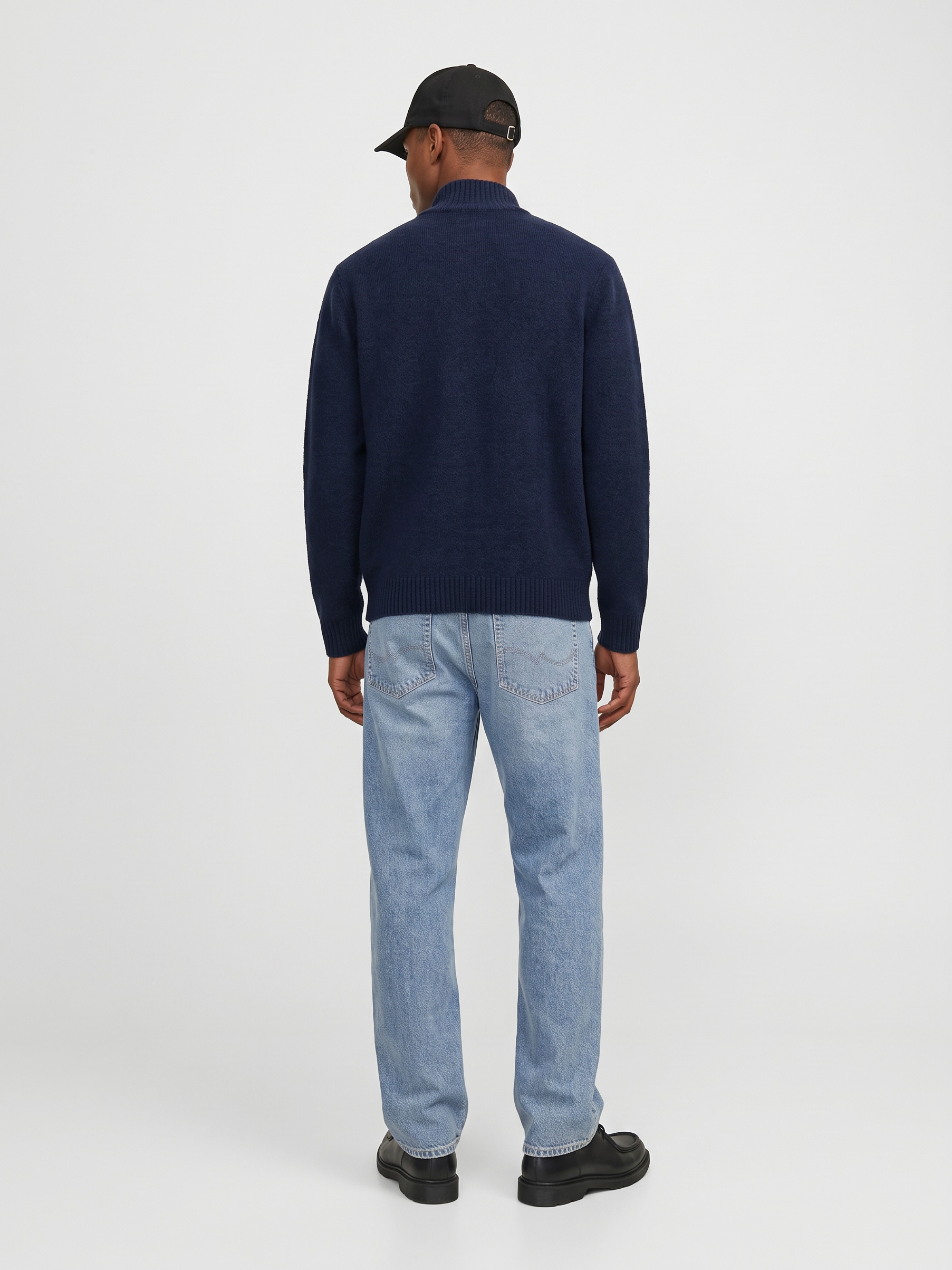 Jack & Jones Strickjacke »JJSOHO OLLIE KNIT HIGH NECK ZIP CAR SN« Materialmix, locker geschnitten