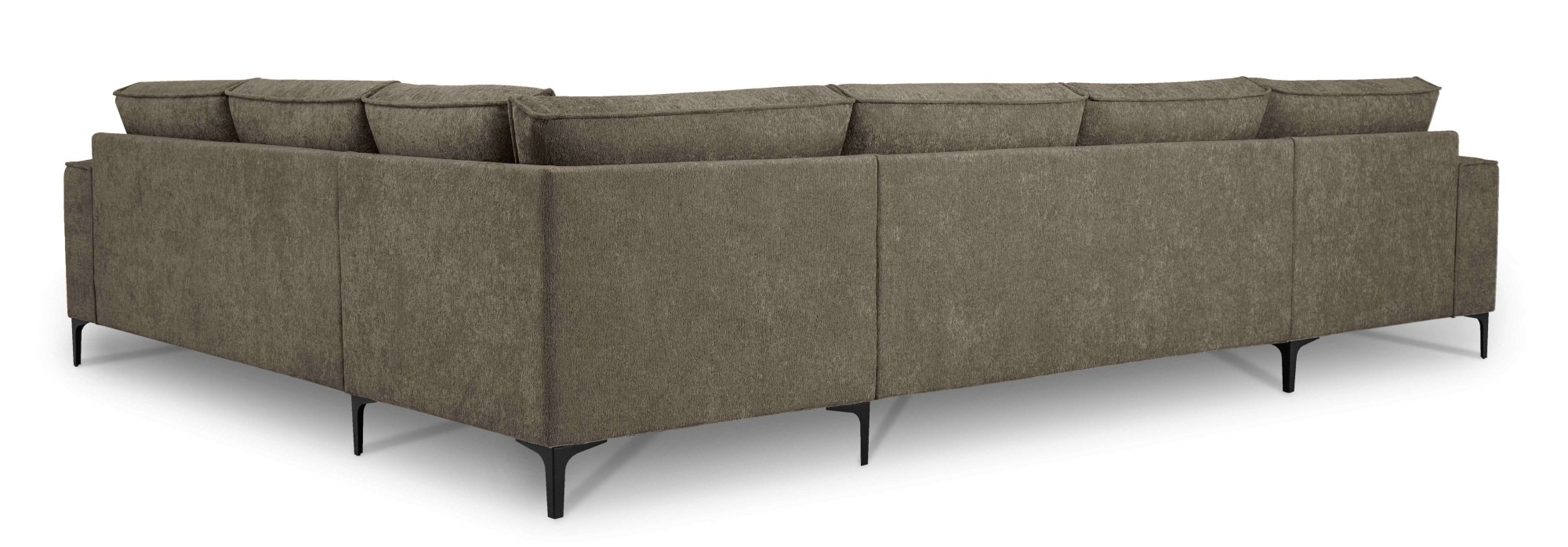 Places of Style Wohnlandschaft »XXL Sofa Oland, Struktur, Flachgewebe, Luxus-Microfaser, Boucle«, U-Form, 342 cm, Wellenunterfederung, Skandi-Design, Metallfüße