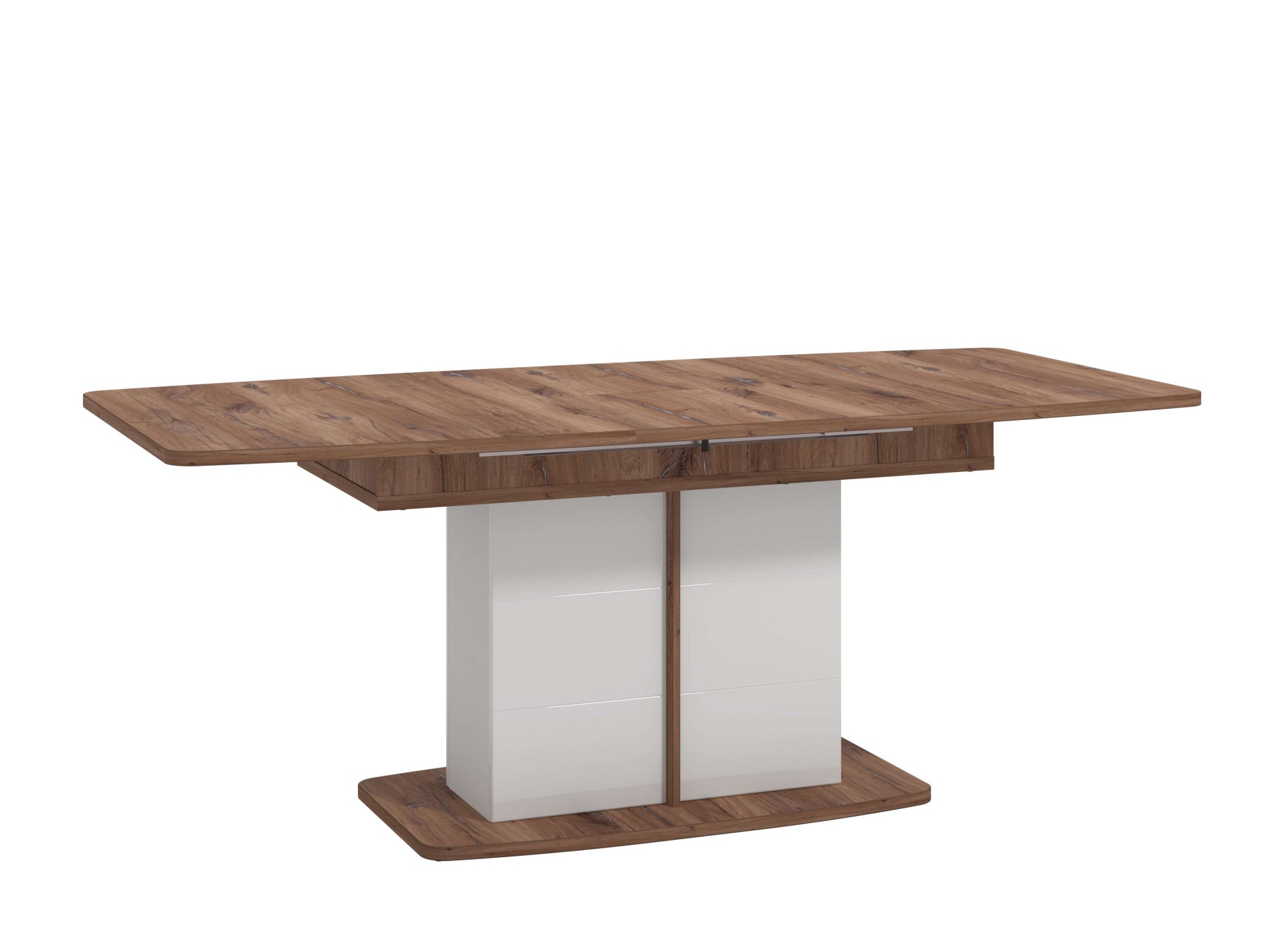 INOSIGN Esstisch »Burgundy 160 cm, modernes Design, Verlängerbar durch Einlegeplatte« max. Breite 200 cm, Farbkombination aus Flagstaf Eiche und Weiß