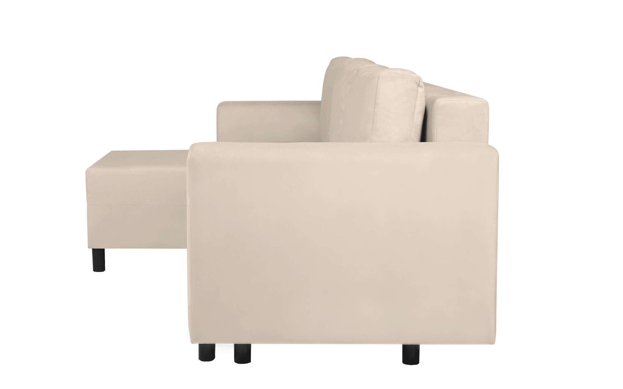 INOSIGN Ecksofa »GLENOE Schlafsofa mit Bettkasten, Recamiere beidseitig montierbar«, L-Form, Maße B/T/H: 230/135/84,5 cm, Velvet & Struktur weich