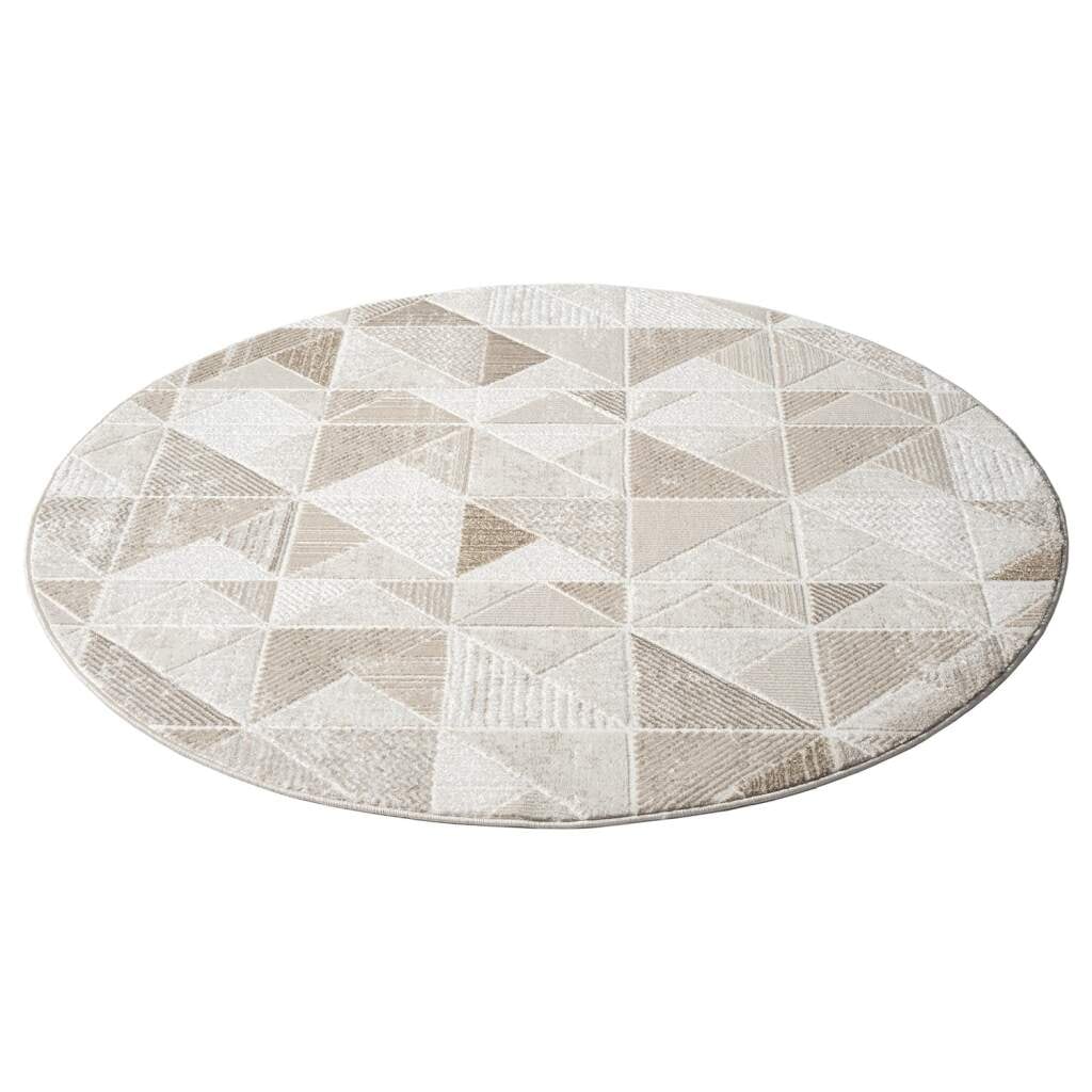 Carpet City Teppich »ANTIK231«, rund, 10 mm Höhe, Kurzflor, 3D-Optik, Klassisch-Modern für Wohnzimmer, Schlafzimmer
