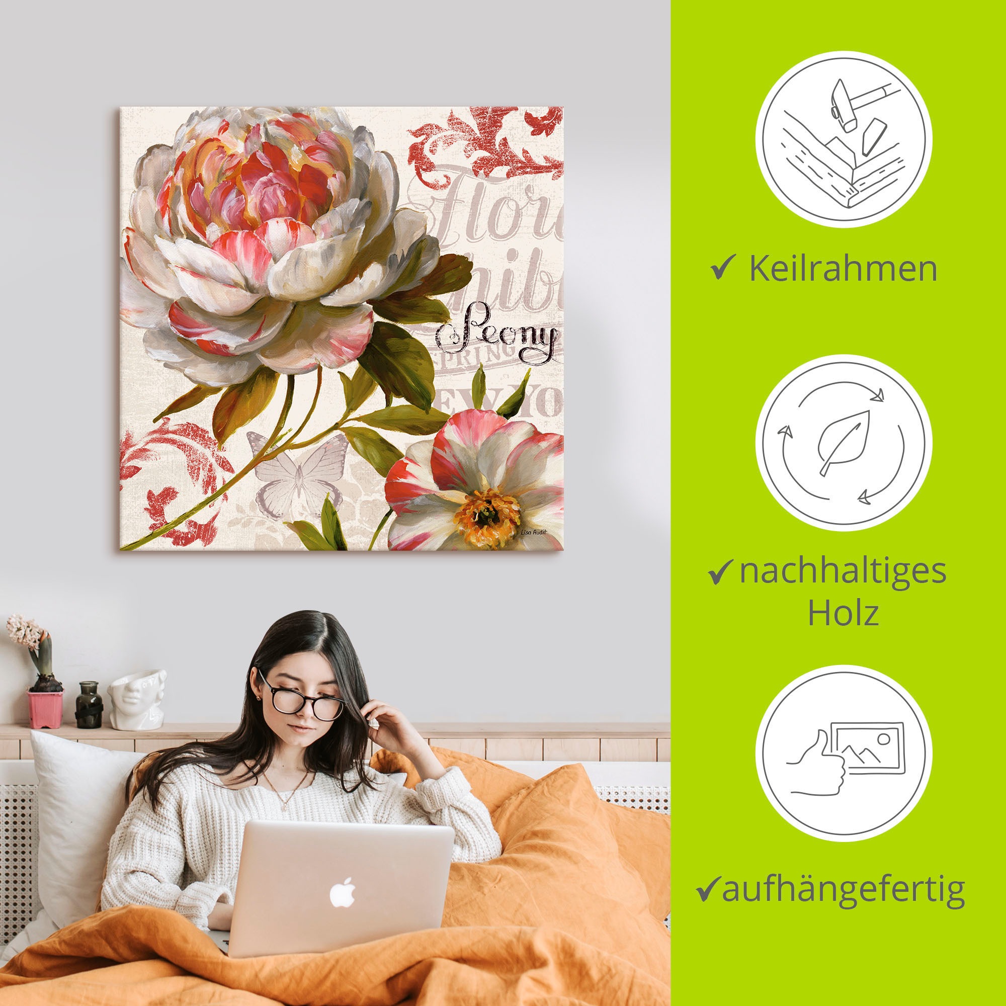 Artland Wandbild »Frühlingsgespür III«, Blumen, (1 St.), als Leinwandbild, Poster in verschied. Größen