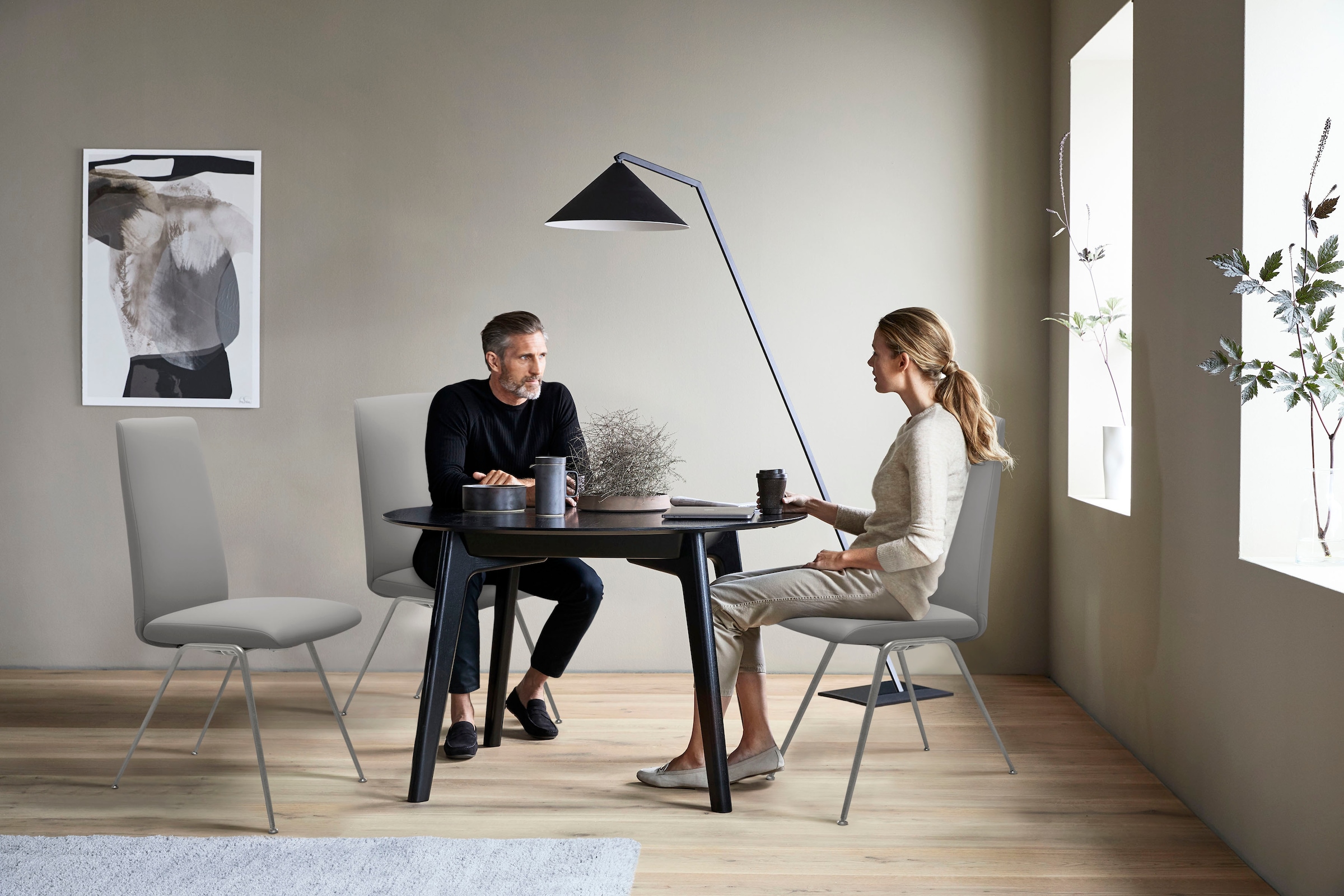 Stressless® Polsterstuhl »Laurel«, Leder BATICK, High Back, Größe M, mit Beinen aus Stahl in Schwarz matt