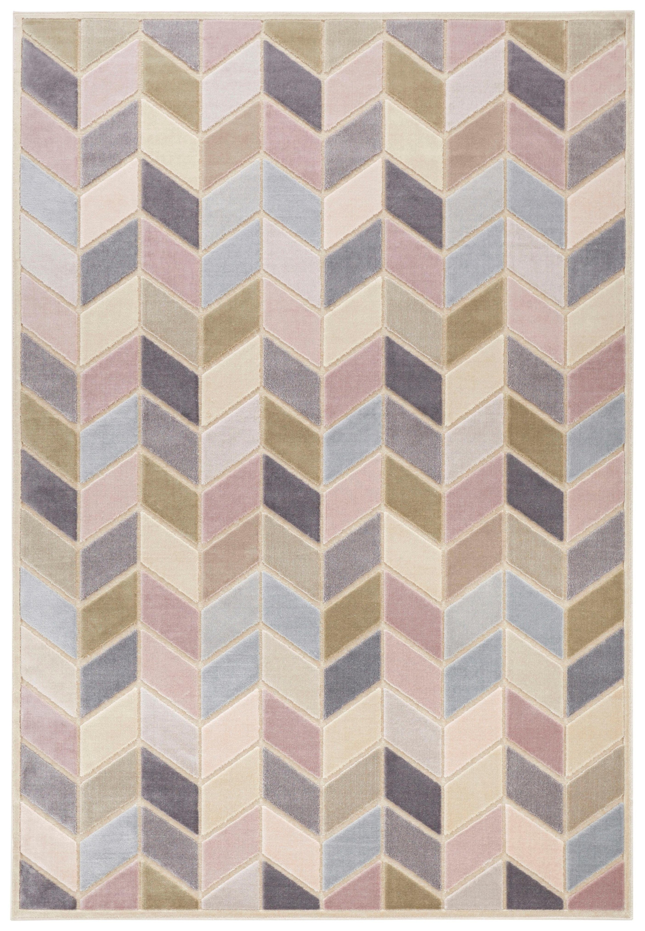ELLE DECORATION Teppich »Loire«, rechteckig, 8 mm Höhe, Kurzflor, Velour, Geometrisches Muster, Hoch-Tief Struktur