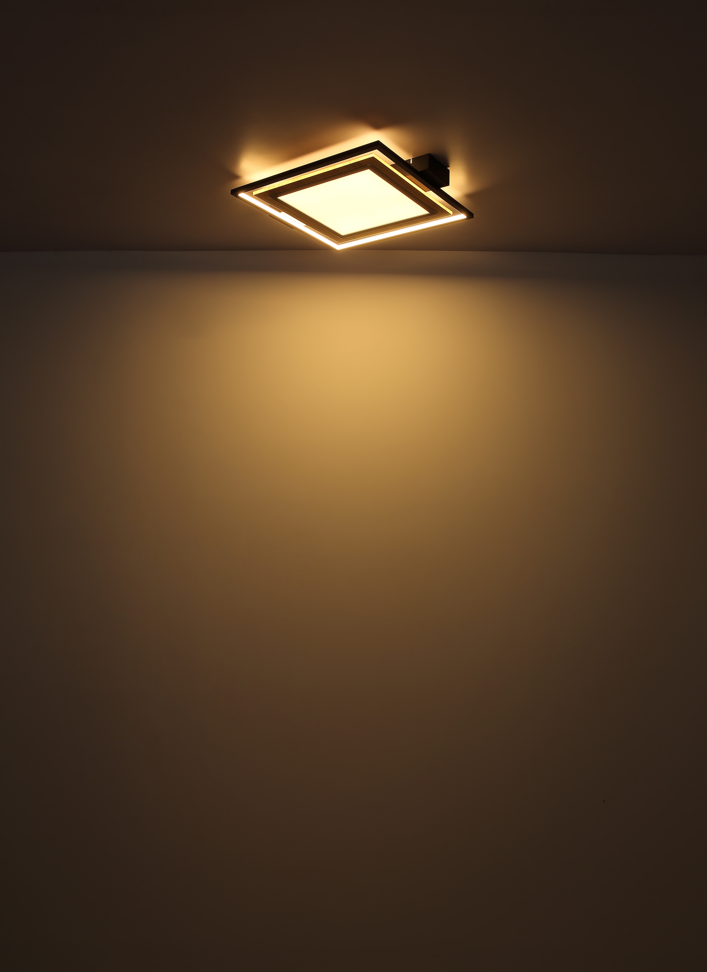 GLOBO LIGHTING Deckenleuchte »GABALDO« LED-Modul 1 Stk. Warmweiß Schwarze MDF-Deckenleuchte mit opalem Kunststoff, LED 36W