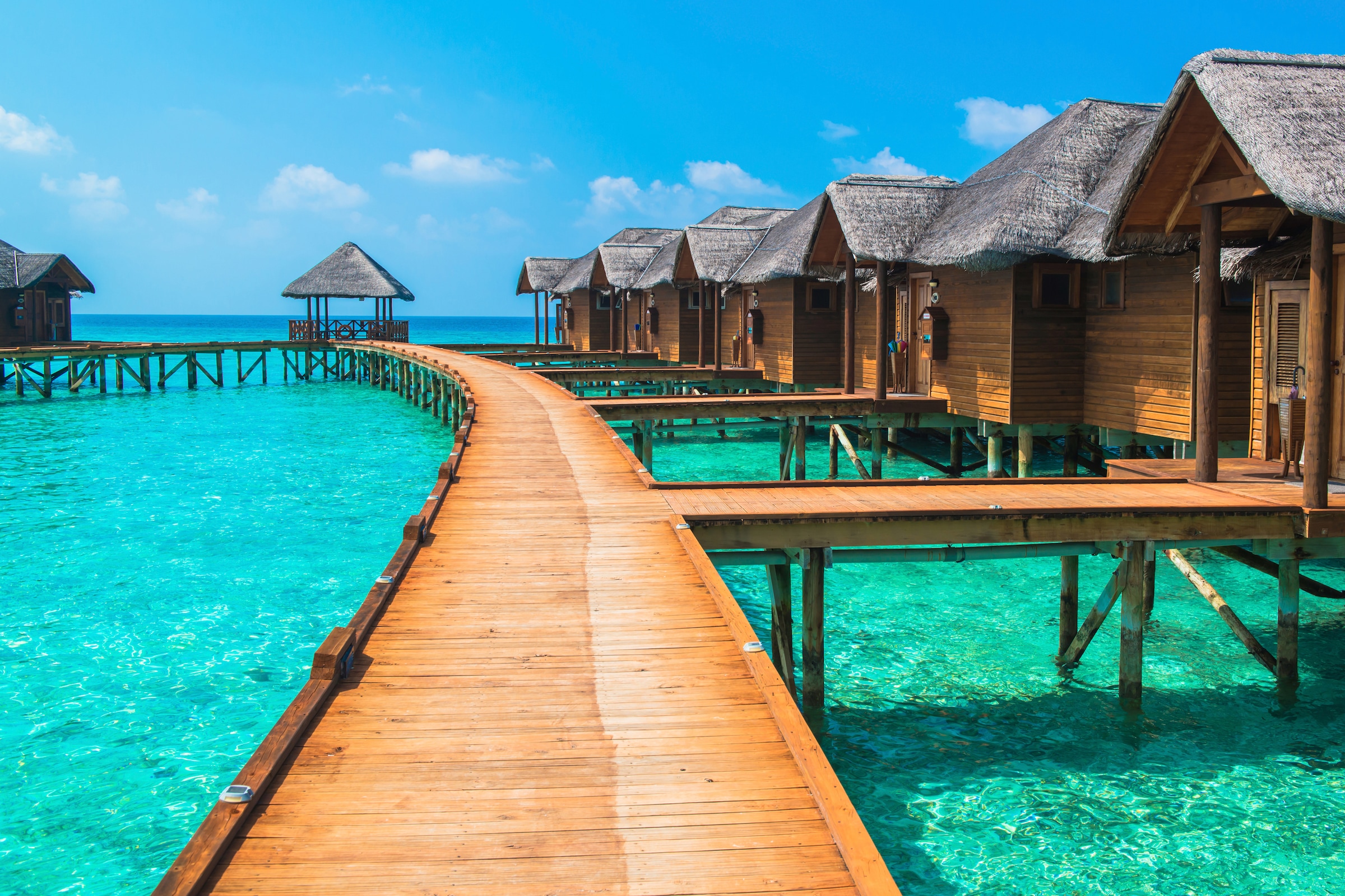 Papermoon Fototapete "Water Bungalows" glatt