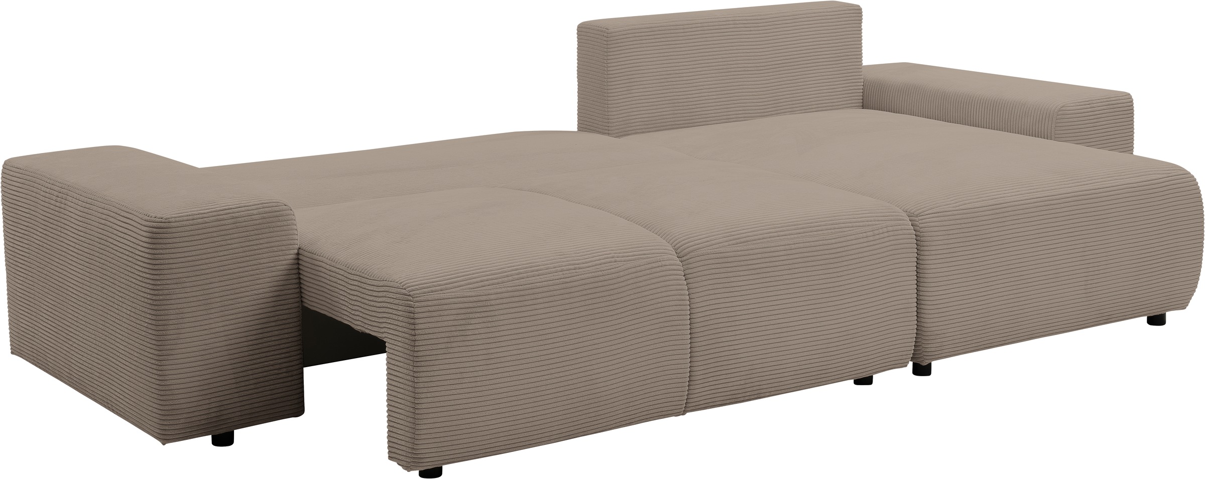 WERK2 Ecksofa »Riwa, modernes Sofa zum Kuscheln und Entspannen, Breite 300cm, L-Form«, Trendiges Ecksofa mit vielen Kissen, Schlaffunktion & Bettkasten
