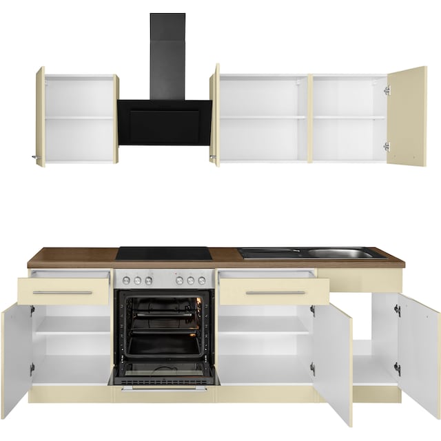 wiho Küchen Küchenzeile »Unna«, mit E-Geräten, Breite 220 cm bestellen |  BAUR