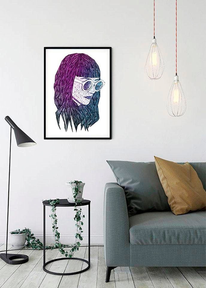 Komar Bild »Grid Violet«, Porträts, (1 St.), Wandbild zur Dekoration - ohne Rahmen