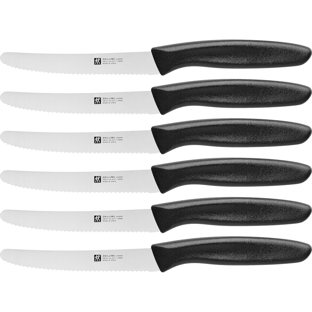 Zwilling Topf-Set »Flow/Twin Grip«, Edelstahl, (Set, 9 tlg., 1x Stieltopf 16 cm, 1x Bratentopf 20 cm, je 1 Kochtopf 16/20/24 cm)