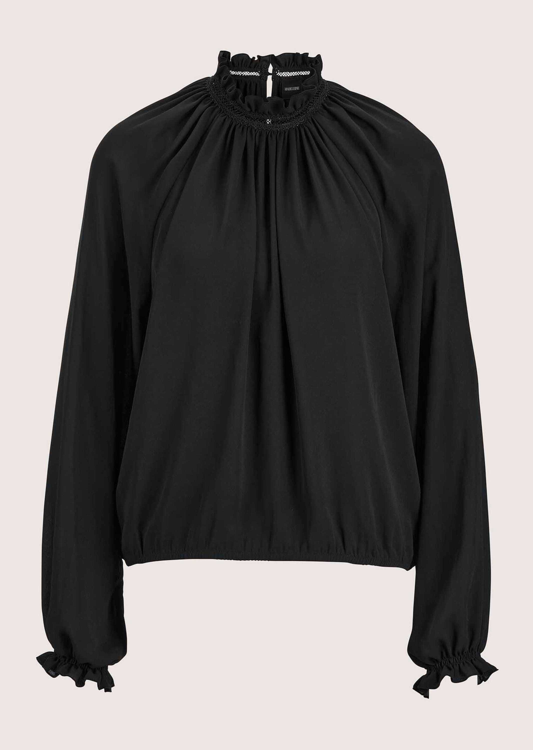 MADELEINE "Bluse Elegante Bluse mit Stehkragen, Uni"