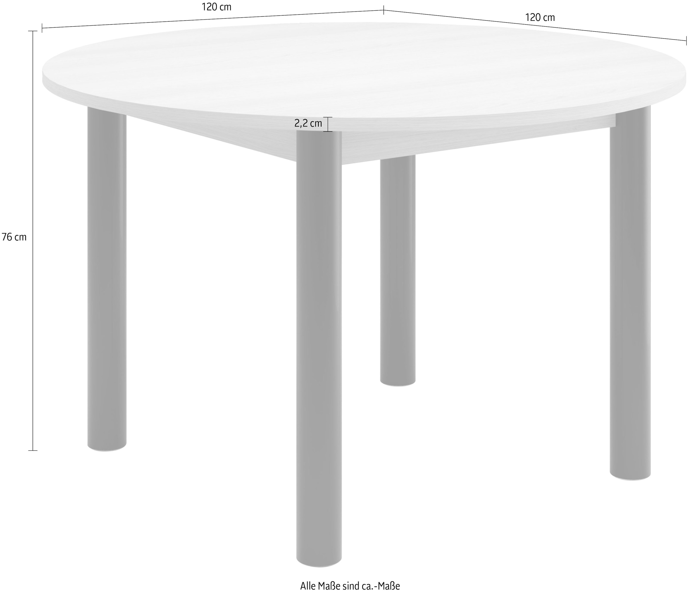 TOM TAILOR HOME Esstisch »COLOR TABLE«, (1 St.), Esstisch, 4-Fuß, 3 Größen, 3 Dekorfarben, 4 Fußfarben, ABS-Kante