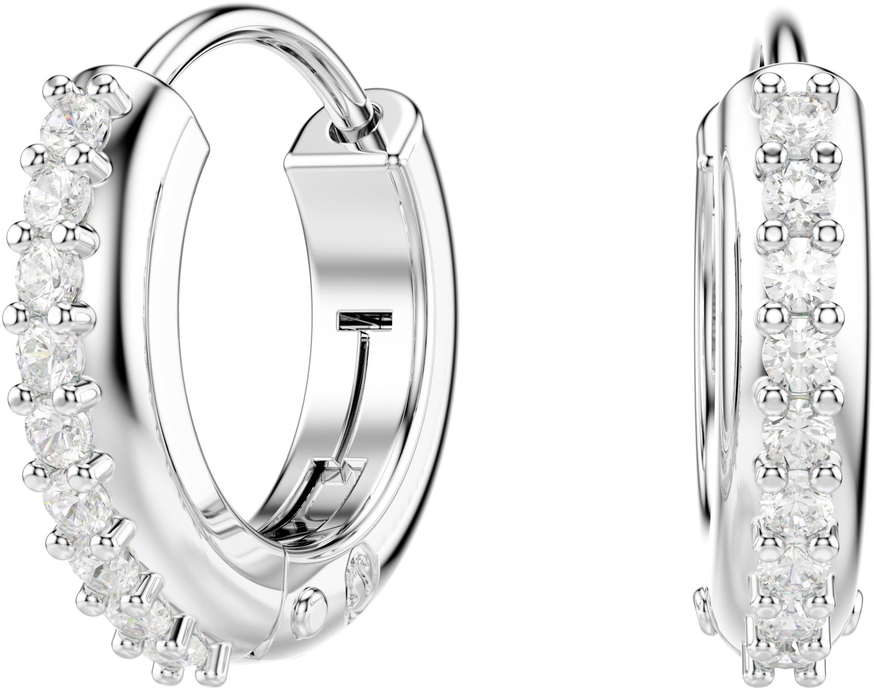 Paar Creolen SWAROVSKI "ERROR:N/A" Gr. S, silber (metallfarben, kristallweiß, kristallweiß), Ohrringe, Damen, S, Metall, mit Swarovski Zirkonia (synth.) 4