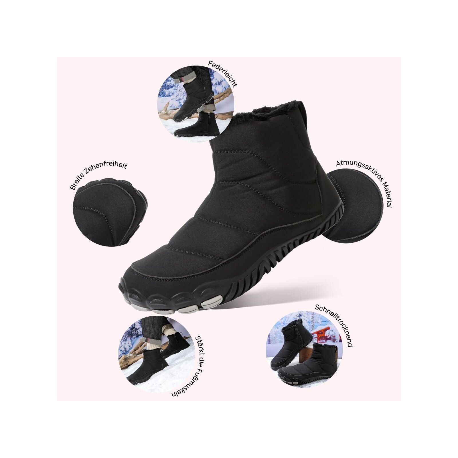 DOTALES Barfußschuh »Warmstep Barfußschuhe Winterstiefel Damen & Herren – Exklusiv &«