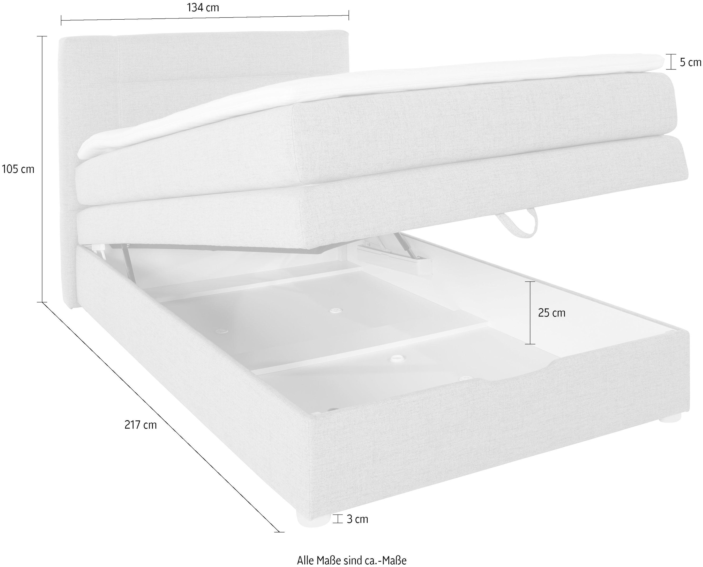 Jockenhöfer Gruppe Boxspringbett »Carmen«, mit Bettkasten und Topper, erhältlich in 120 & 140cm Breite