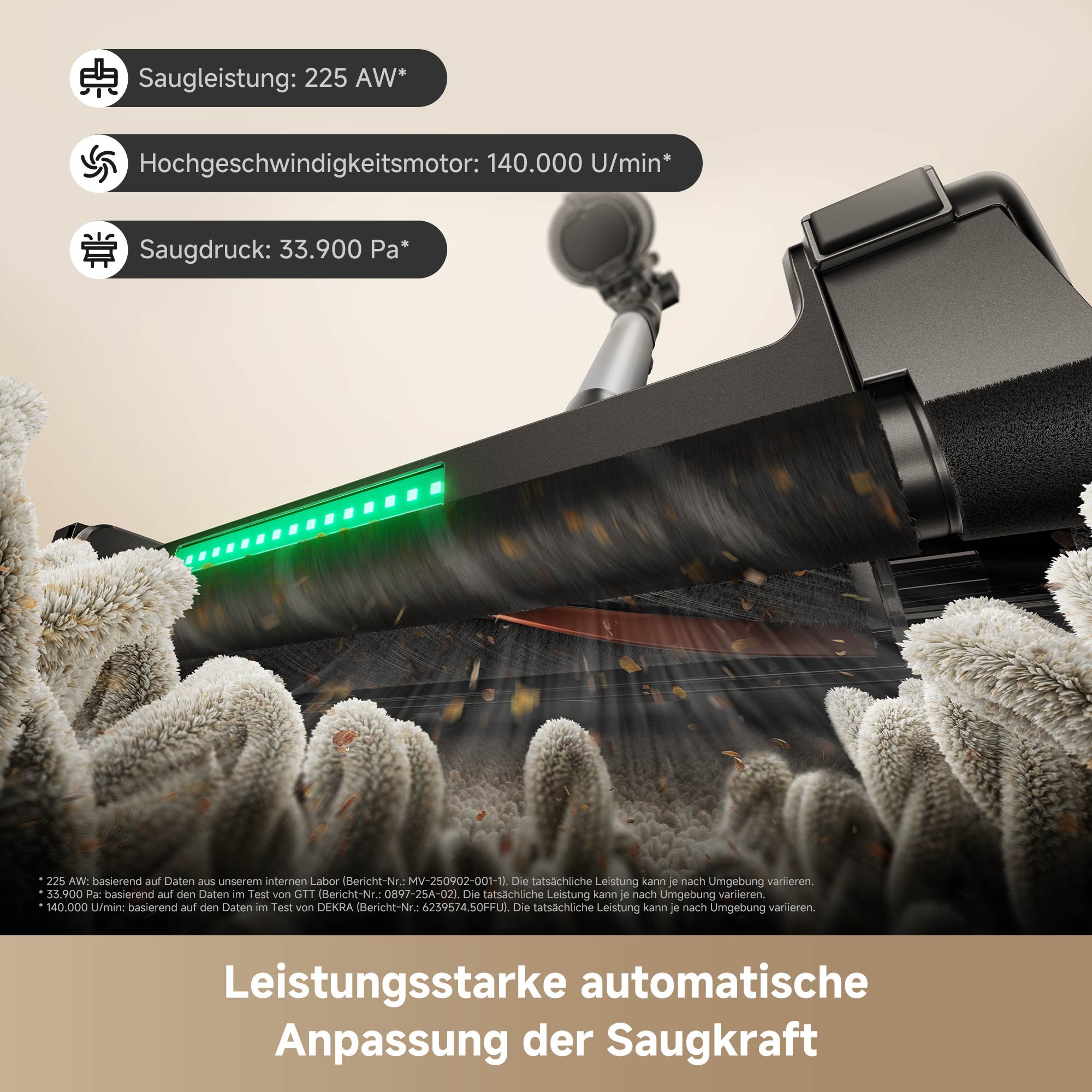Mova Akku-Stielstaubsauger »G70 Complete« 99,9% Filterung, LED-Display
