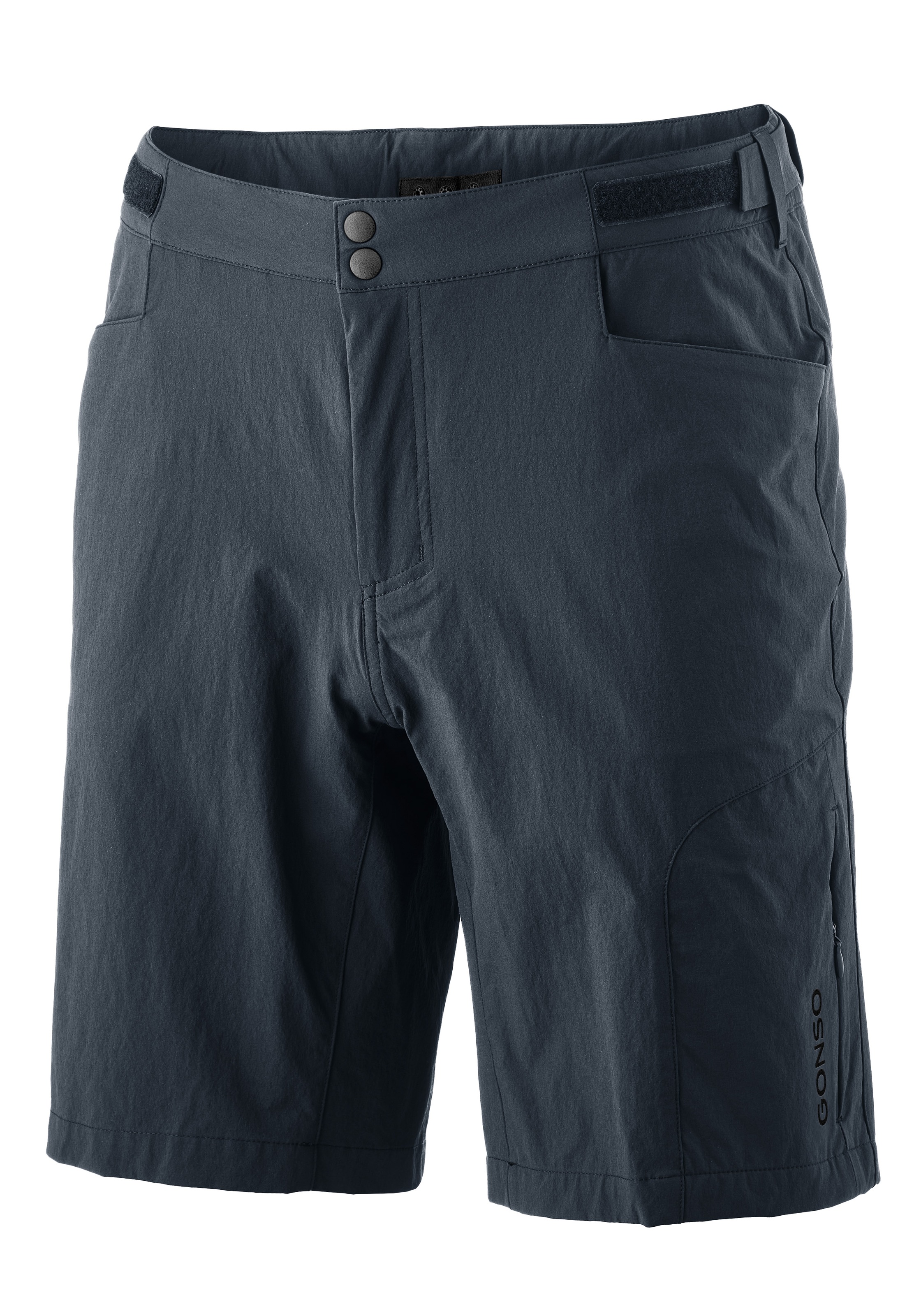 Fahrradhose GONSO "Adventure Shorts M", Herren, Gr. M, Normalgrößen, blau (nachtblau), 90% Polyamid, 10% Elasthan, Hosen Fahrradhose, Herren Radhose mit einknöpfbarer Radunterhose mit Sitzpolster 2