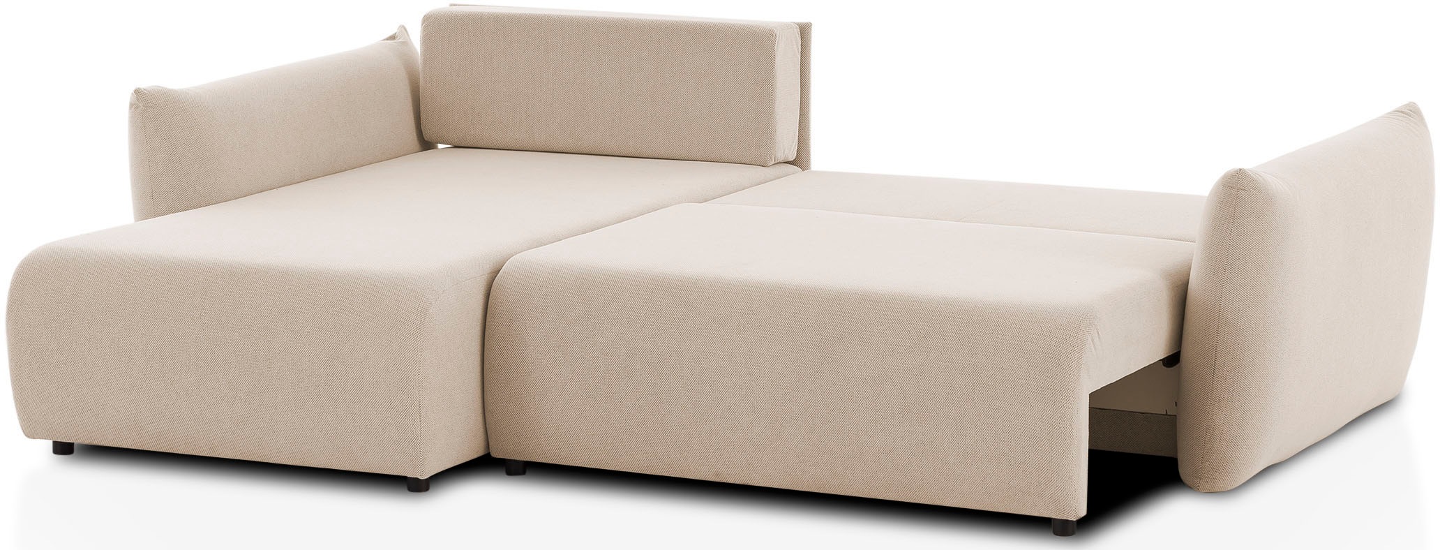 INOSIGN Ecksofa »MAVAS Schlafsofa mit Bettkasten, L-Form,«, ca.257/127cm (Liegefläche 212/145 cm), Cord, Chenille, Struktur
