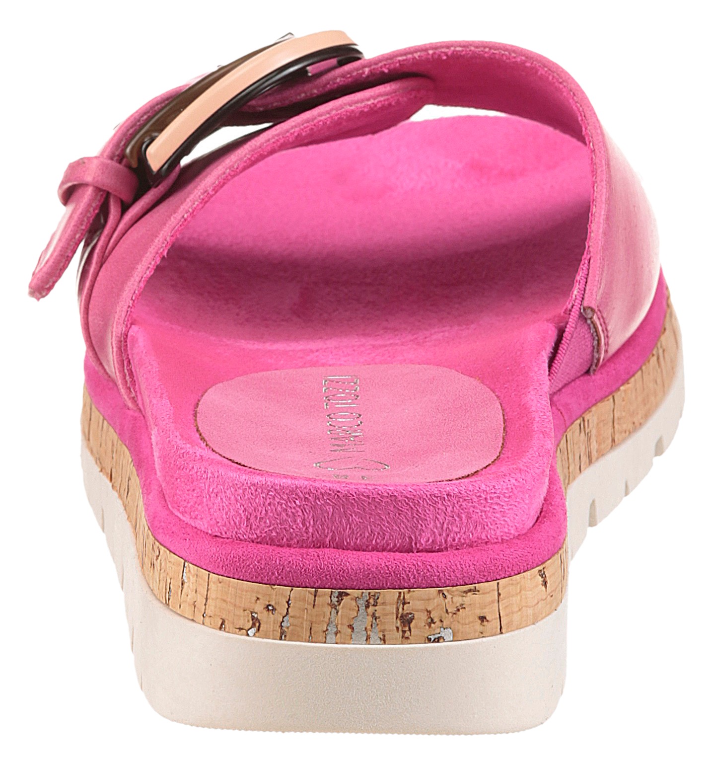 MARCO TOZZI Pantolette, Plateau, Sommerschuh, Schlupfschuh mit dekorativer Schnalle