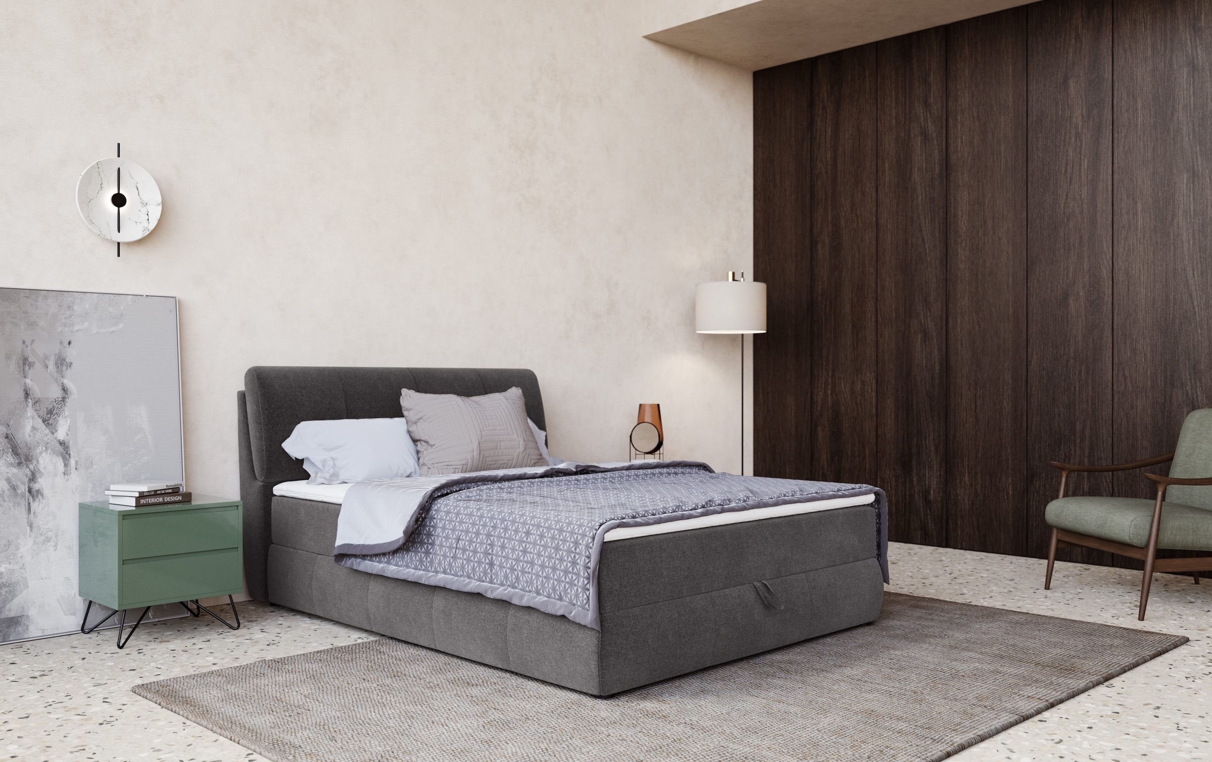 COTTA "Cooper" inkl. Topper, Bettkasten und verstellbarem Kopfteil