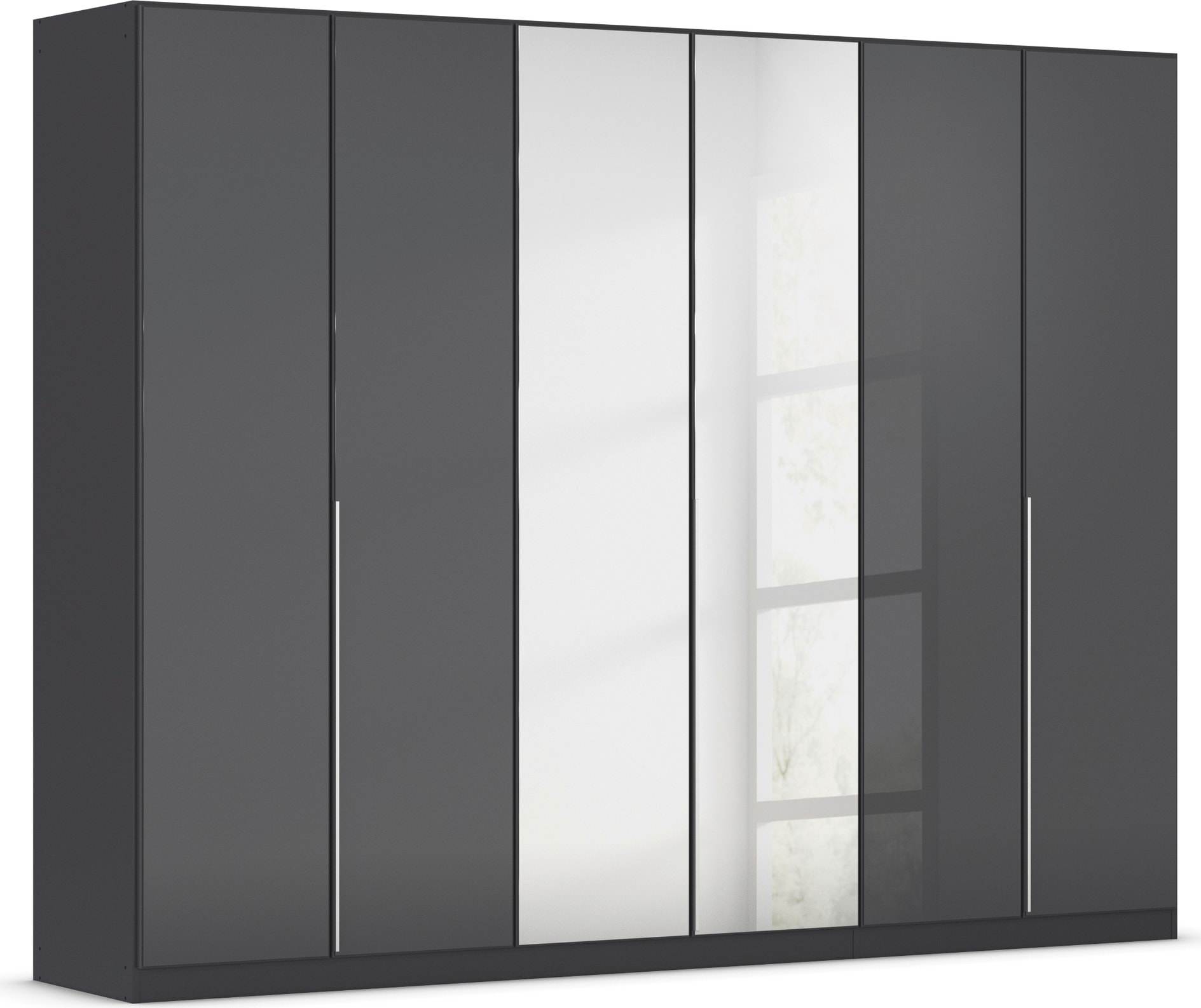 OTTO home Drehtürenschrank "Kleiderschrank Schrank Garderobe AGORDO mit Glasfront und Spiegel" in zwei Griff-Farben, Breiten 91-405 cm, durchdachte Innenausstattung, in 8 Breiten und 2 Höhen MADE IN GERMANY