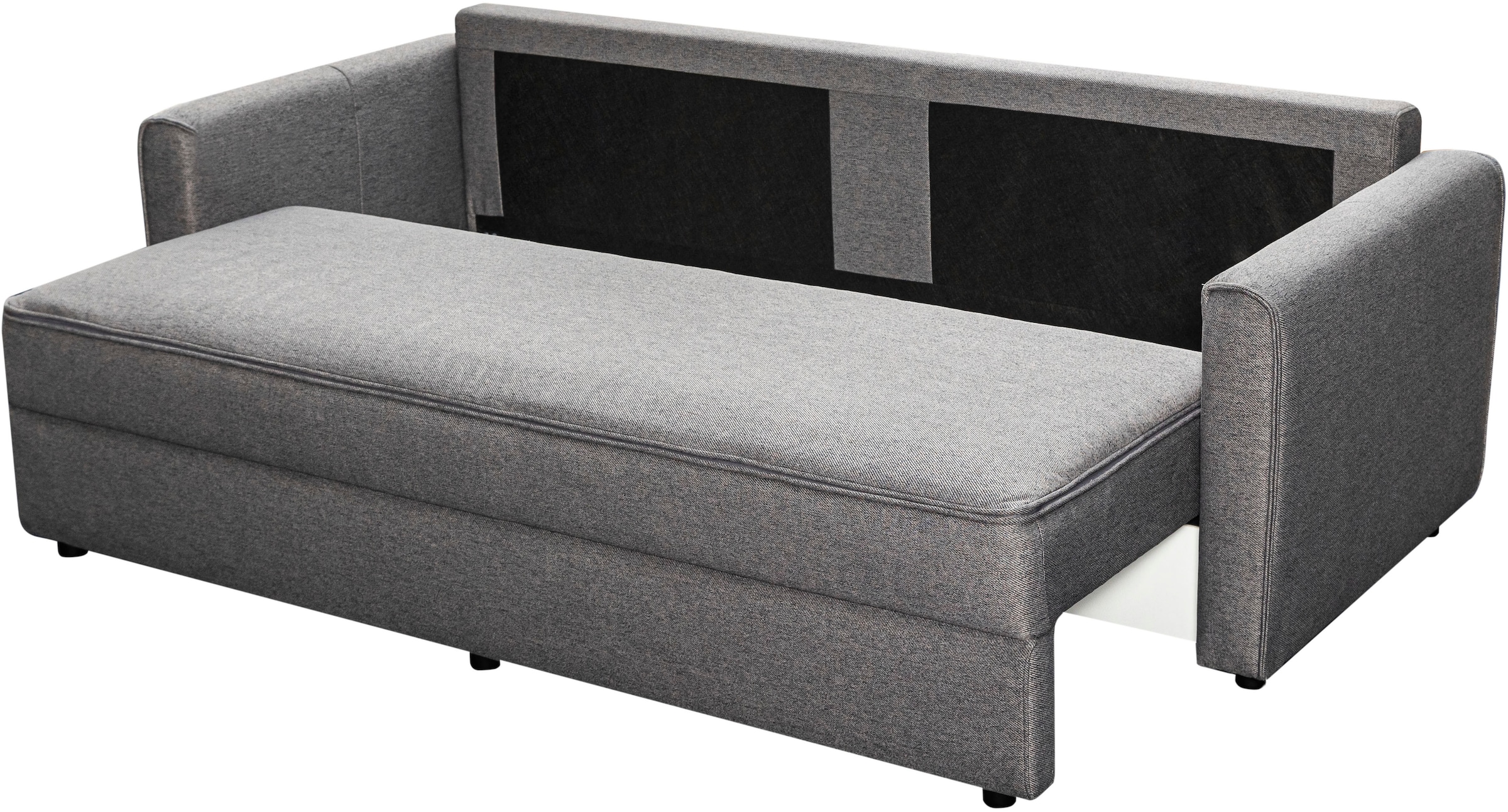 OTTO home Schlafsofa »LIVVIA 3-Sitzer (224 cm), pflegeleichter Webstoff« Bettfunktion & Bettkasten, Premium Sitzkomfort (HR-Schaum/Federkern)