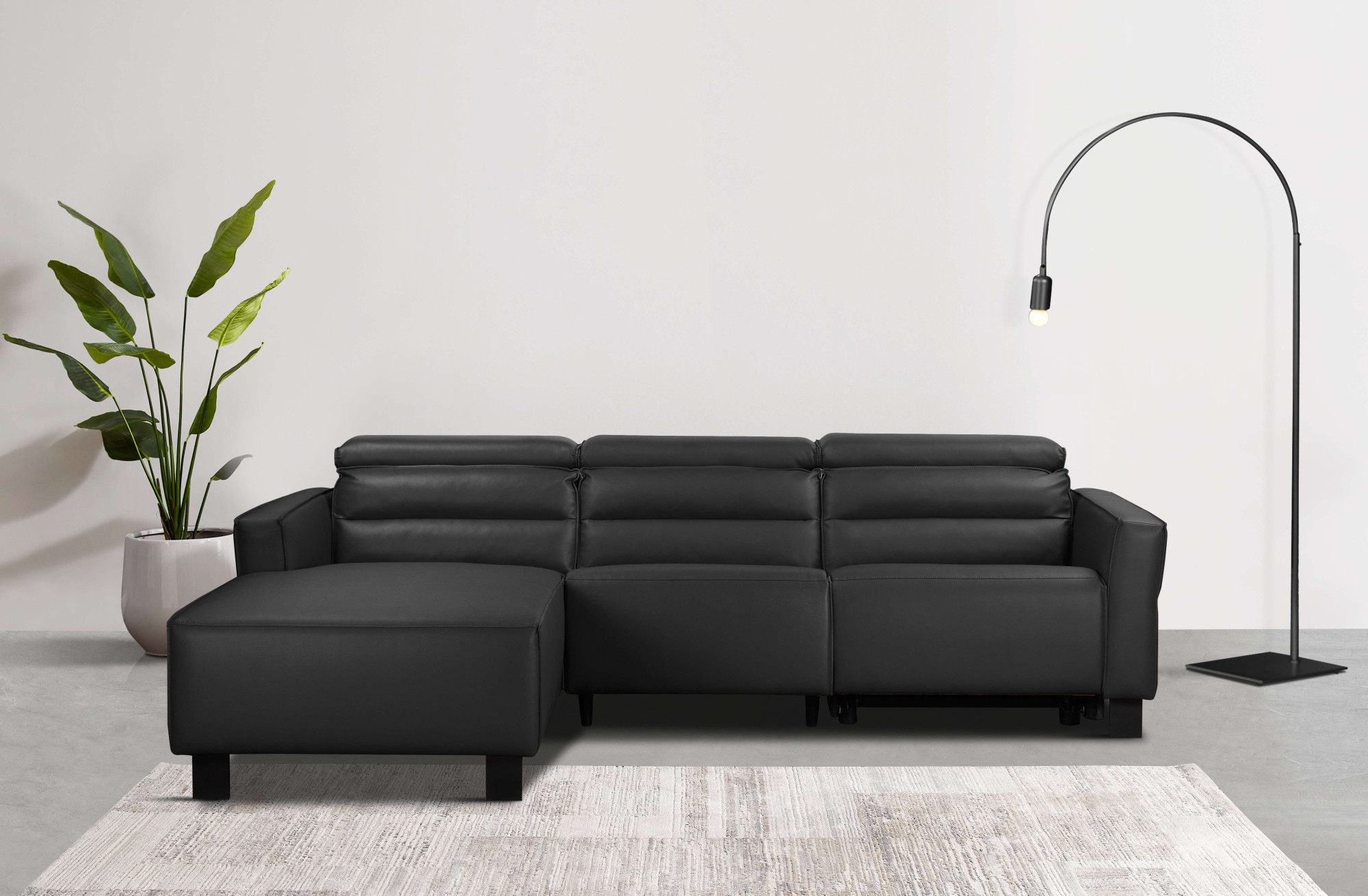 Places of Style Ecksofa »Carpari, L-Form, 263 cm, mit manueller o. elektrischer Relaxfunktion«, und USB/ Kopfteilverstellg