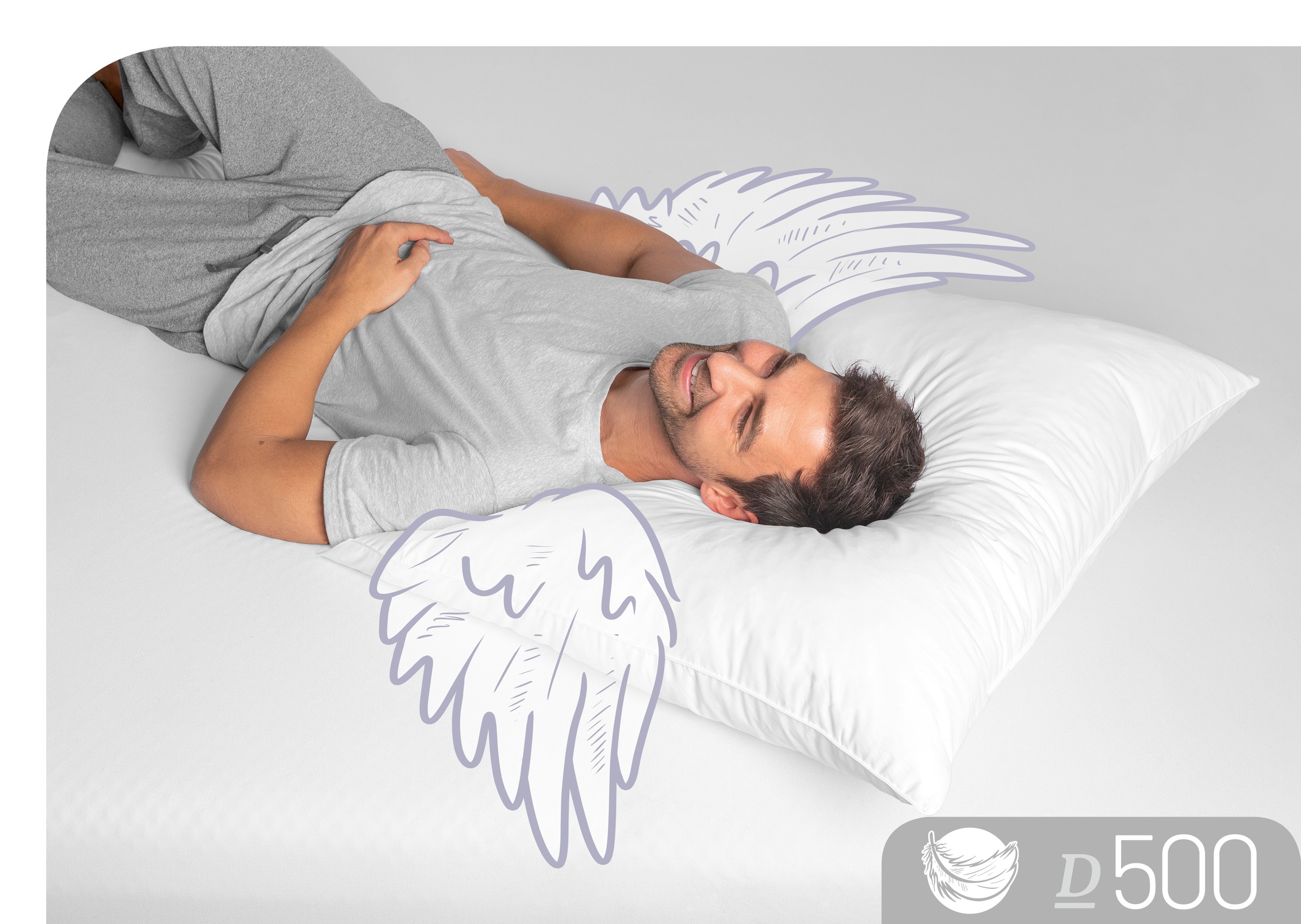 Schlafstil 3-Kammer-Kopfkissen "D500" Füllung: 60% Gänsedaunen, Klasse I, D günstig online kaufen