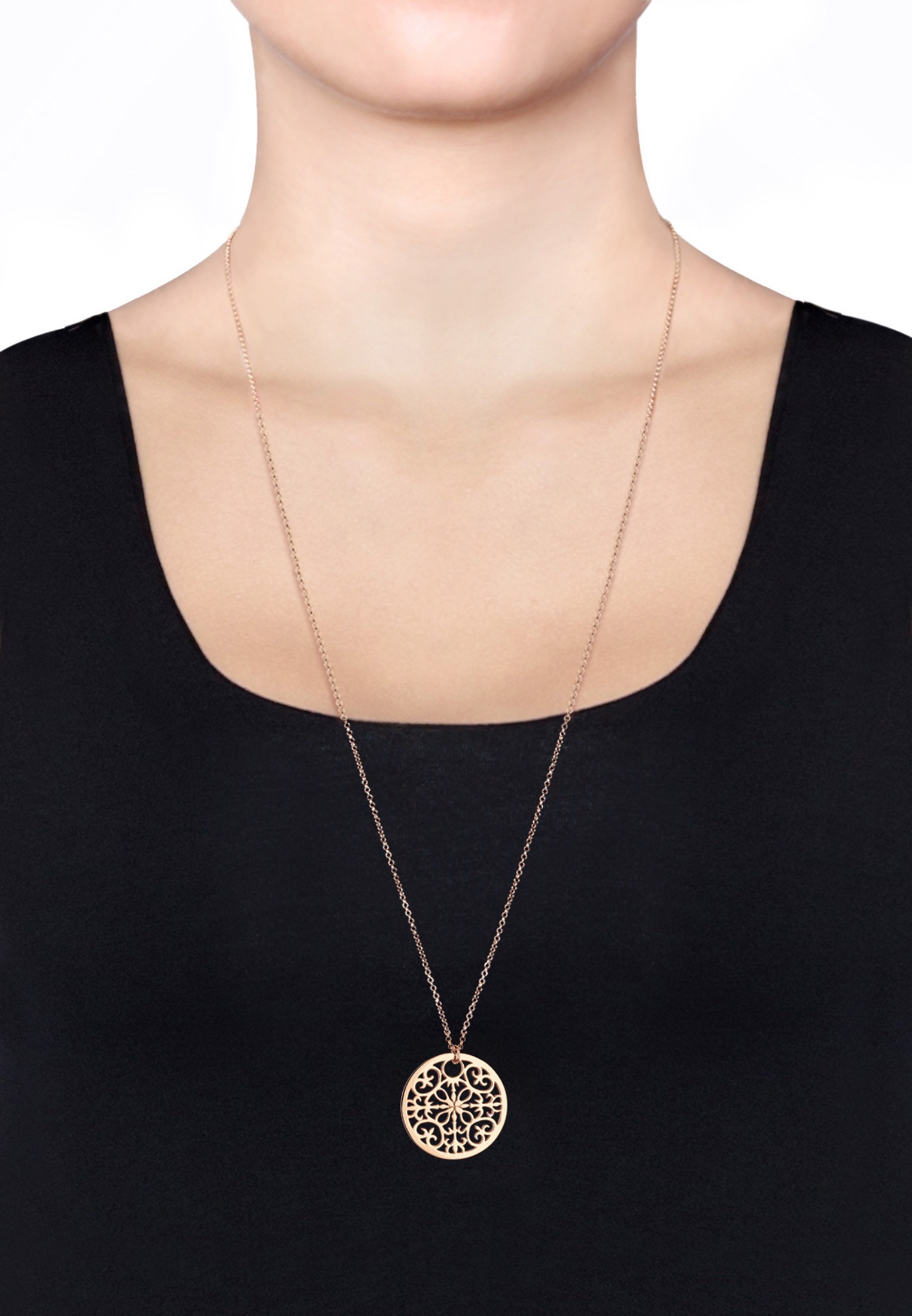 Elli Kette mit Anhänger »Ornament Symbol Anhänger Rund 925 Silber«