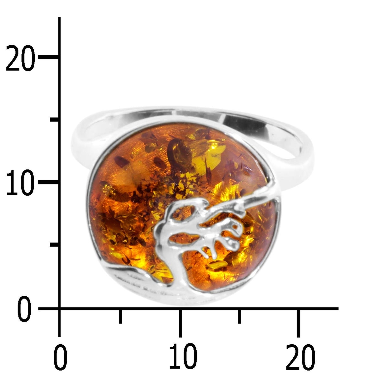 OSTSEE-SCHMUCK Fingerring »- Windflüchter 15 mm - Silber 925/000 - Bernstein«