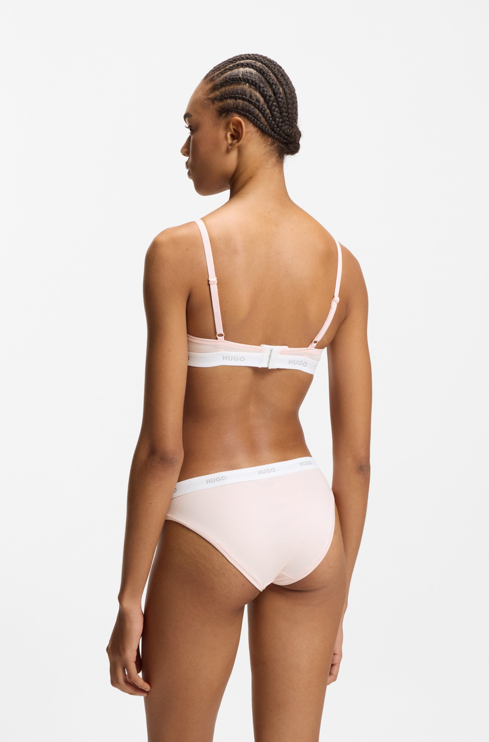 HUGO Underwear Triangel-BH »aus Stretch-Baumwolle mit Logo-Unterbrustband«, mit herausnehmbaren Polstern, geformte Körbchen