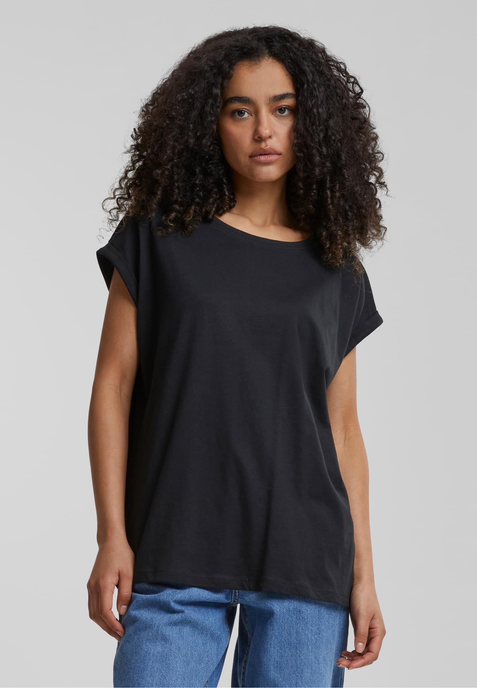 URBAN CLASSICS Kurzarmshirt »Urban Classics Damen Ladies Extended Shoulder Tee«, (1 tlg.)