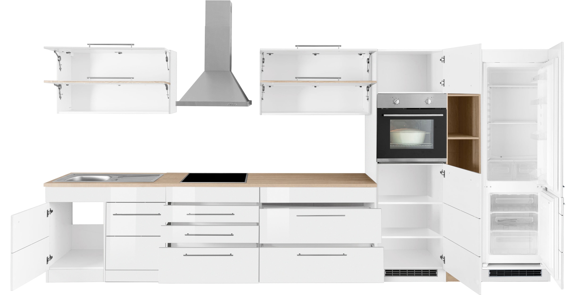 HELD MÖBEL Küchenzeile »Wien«, Breite 430 cm, wahlweise mit E-Geräten und Induktion