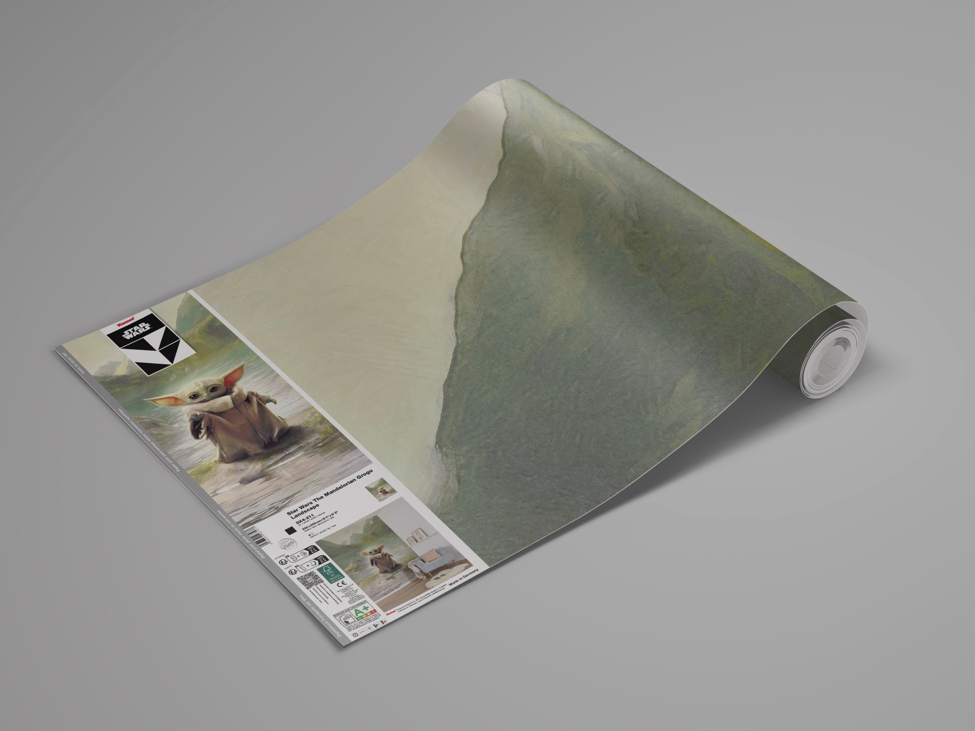 Komar Kindertapete »Star Wars The Mandalorian Grogu Landscape«, bedruckt