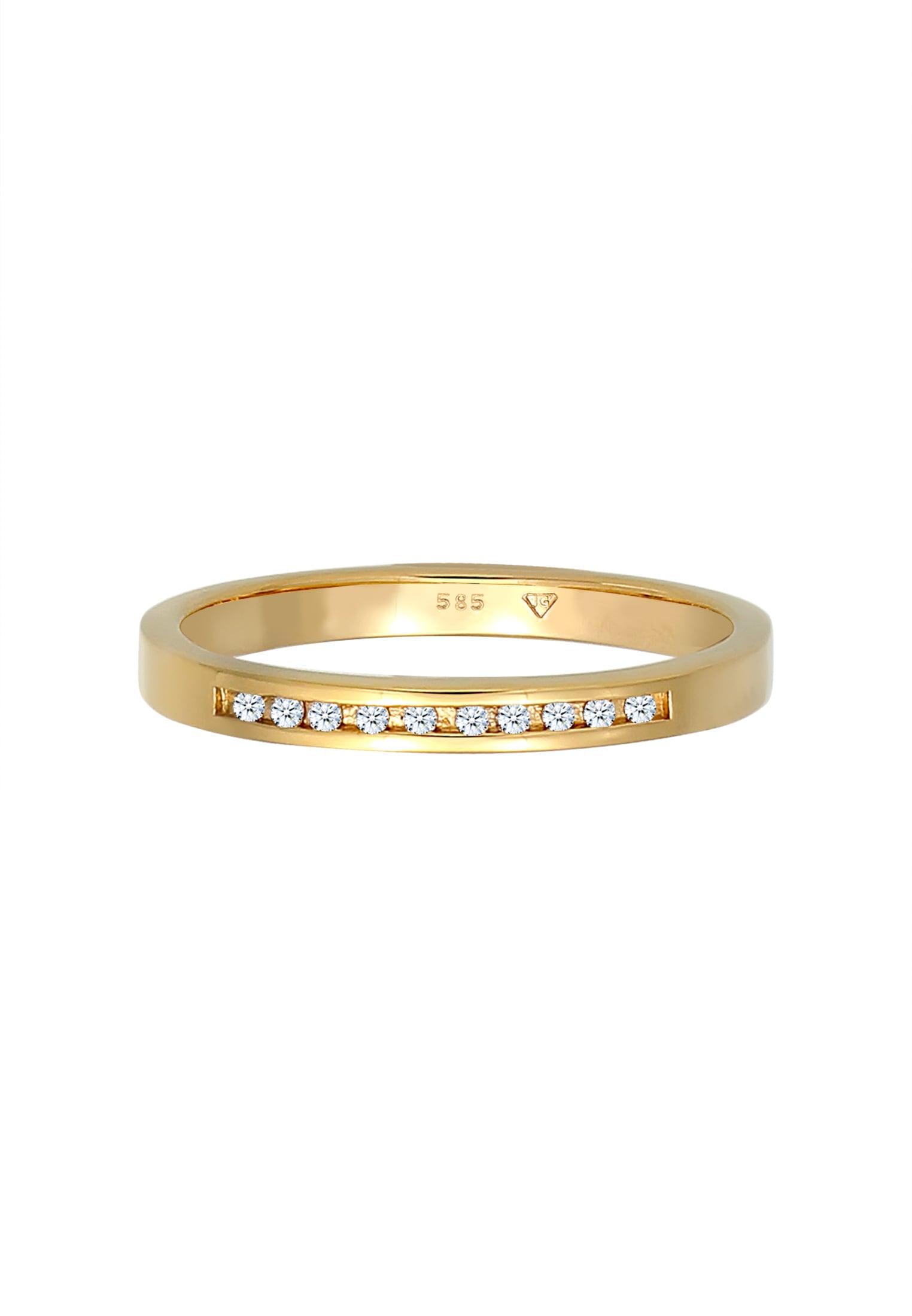 Elli DIAMONDS Verlobungsring »Verlobung Bandring Diamant (0.05 ct.) 585 Gelbgold«