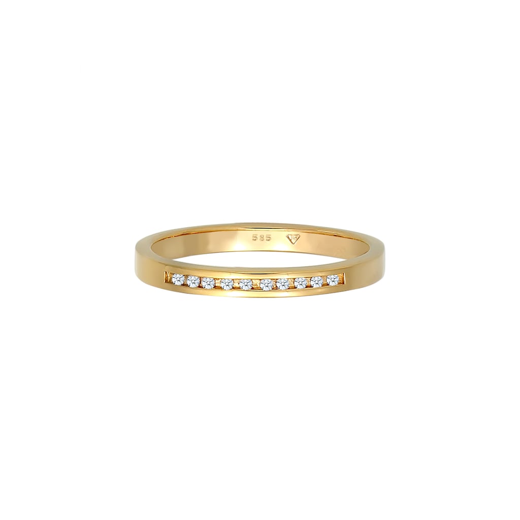 Elli DIAMONDS Verlobungsring »Verlobung Bandring Diamant (0.05 ct.) 585 Gelbgold«