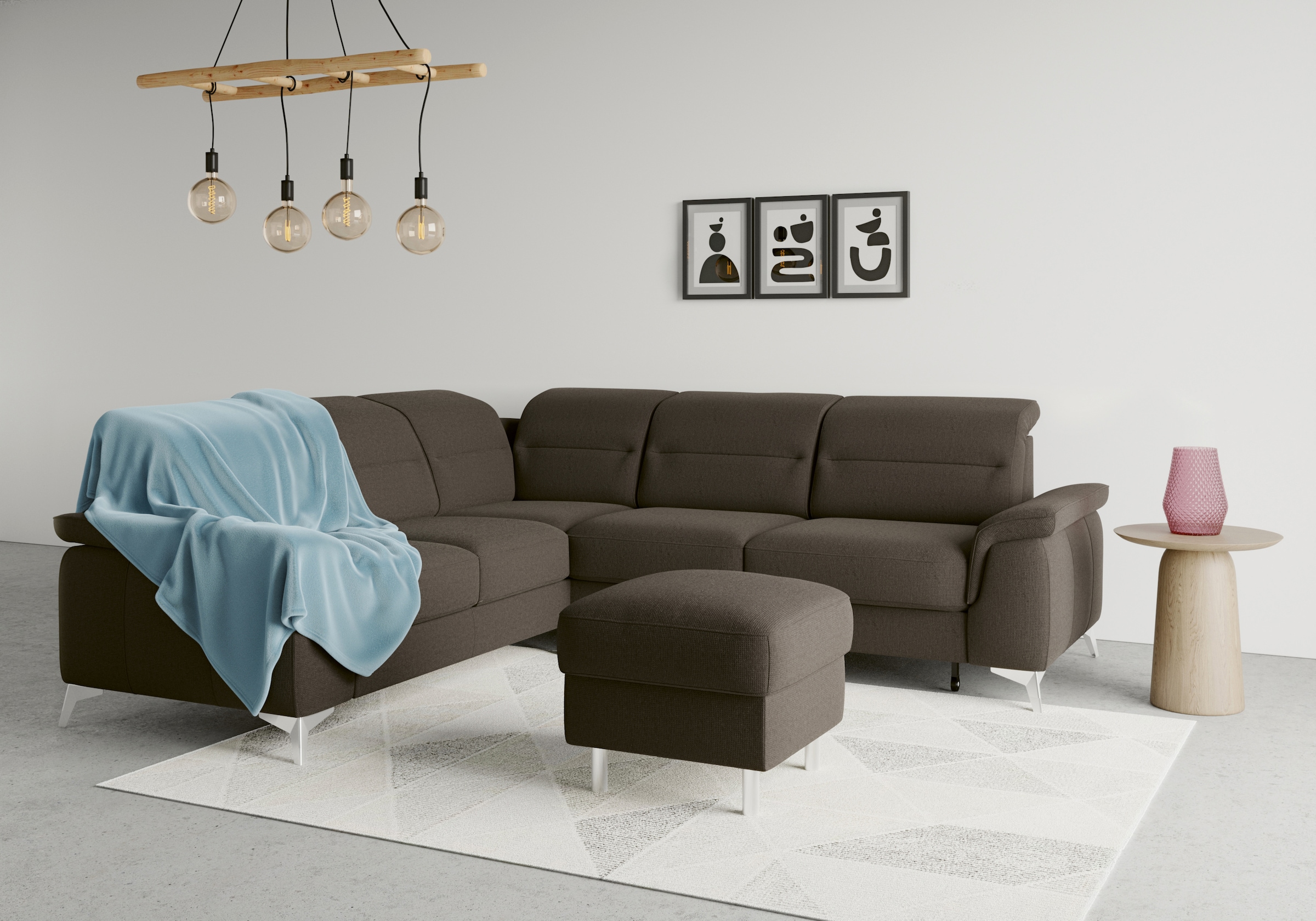sit&more Ecksofa "Sinatra L-Form" optional mit Kopfteilverstellung und Armteilfunktion