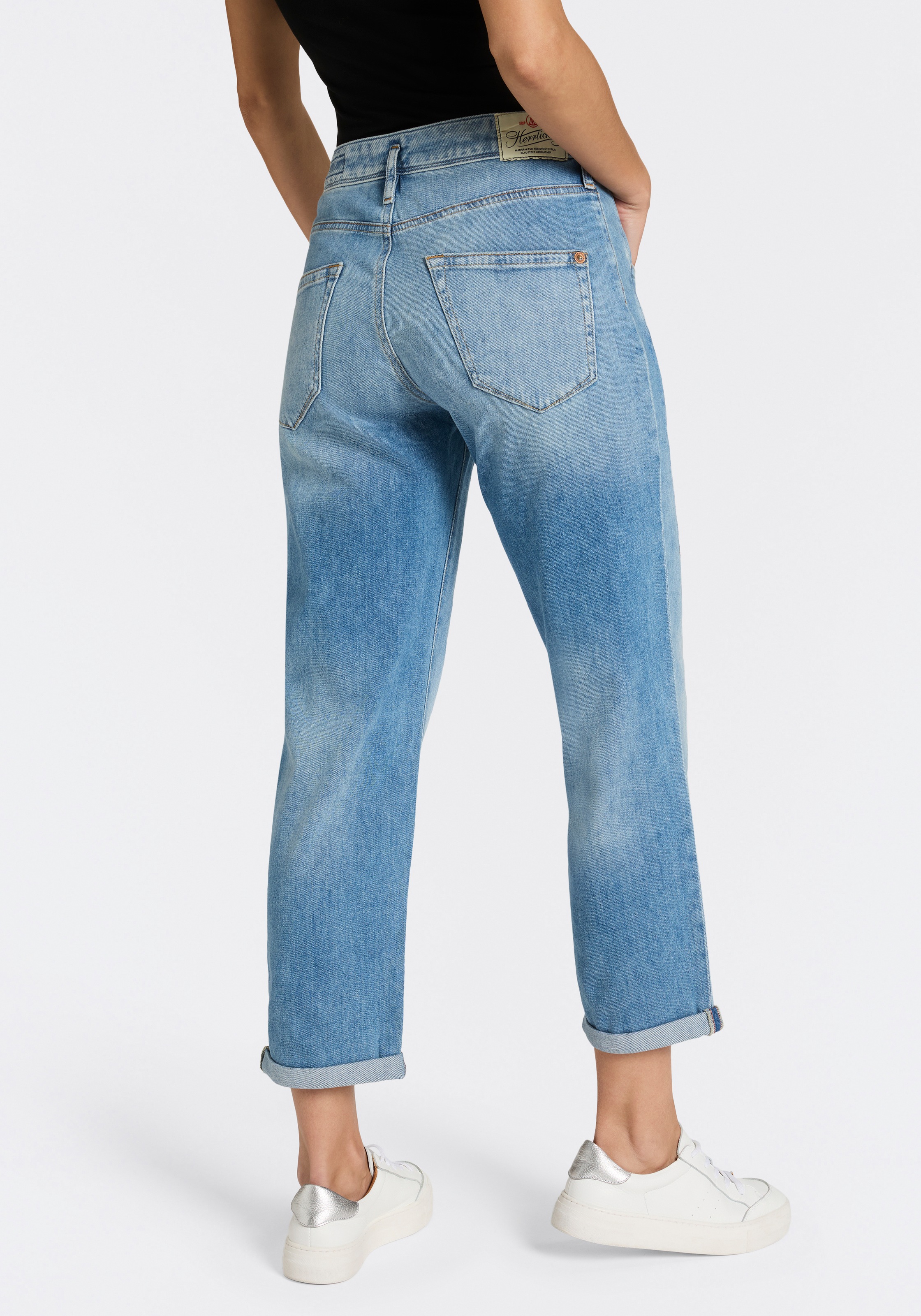 Herrlicher Boyfriend-Jeans »Shyra Tap Denim Stretch« mit halb verdeckter Knopfleiste, High Waist