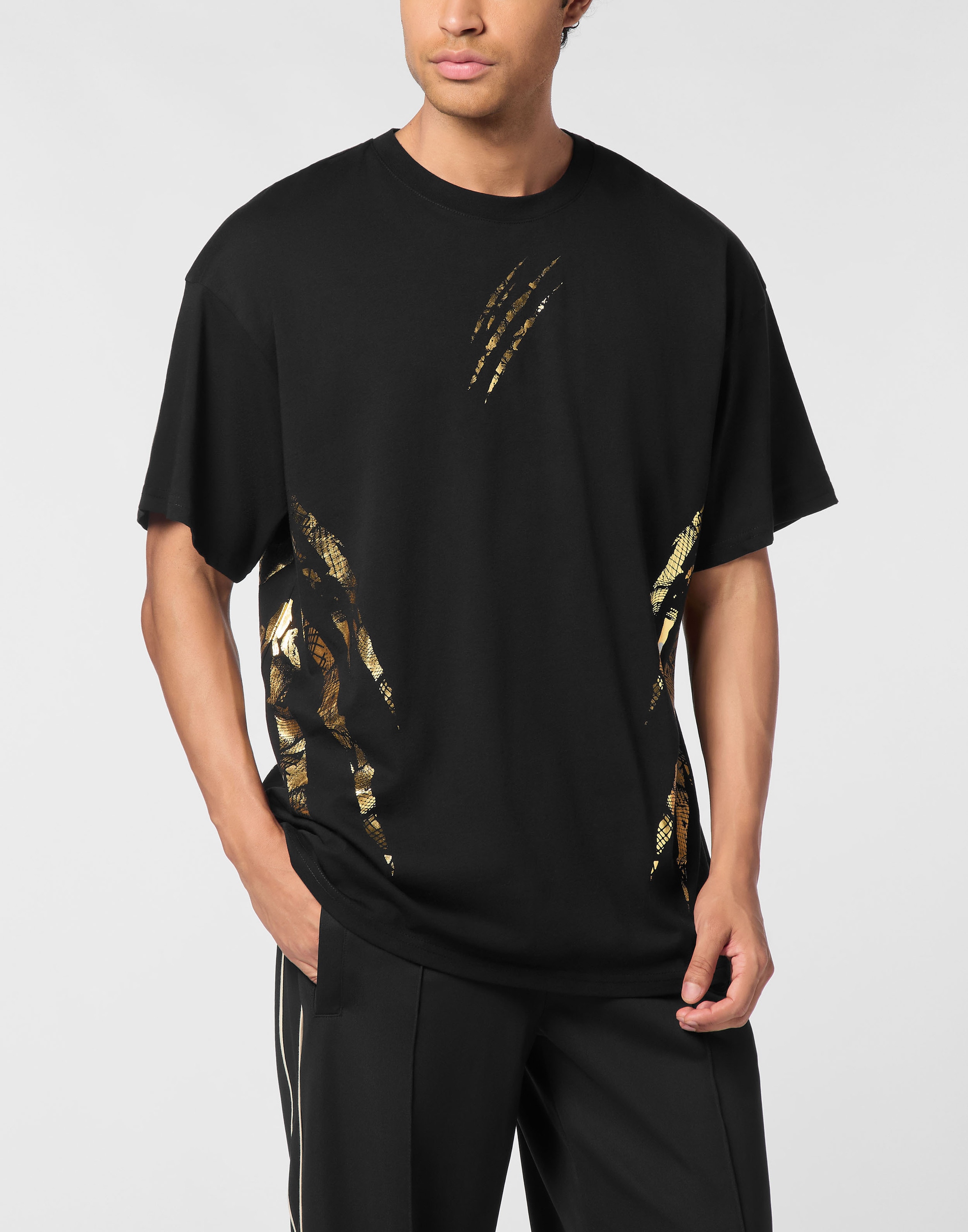 PLEIN SPORT T-Shirt "Cotton Round Neck T-Shirt Body Lines" günstig online kaufen