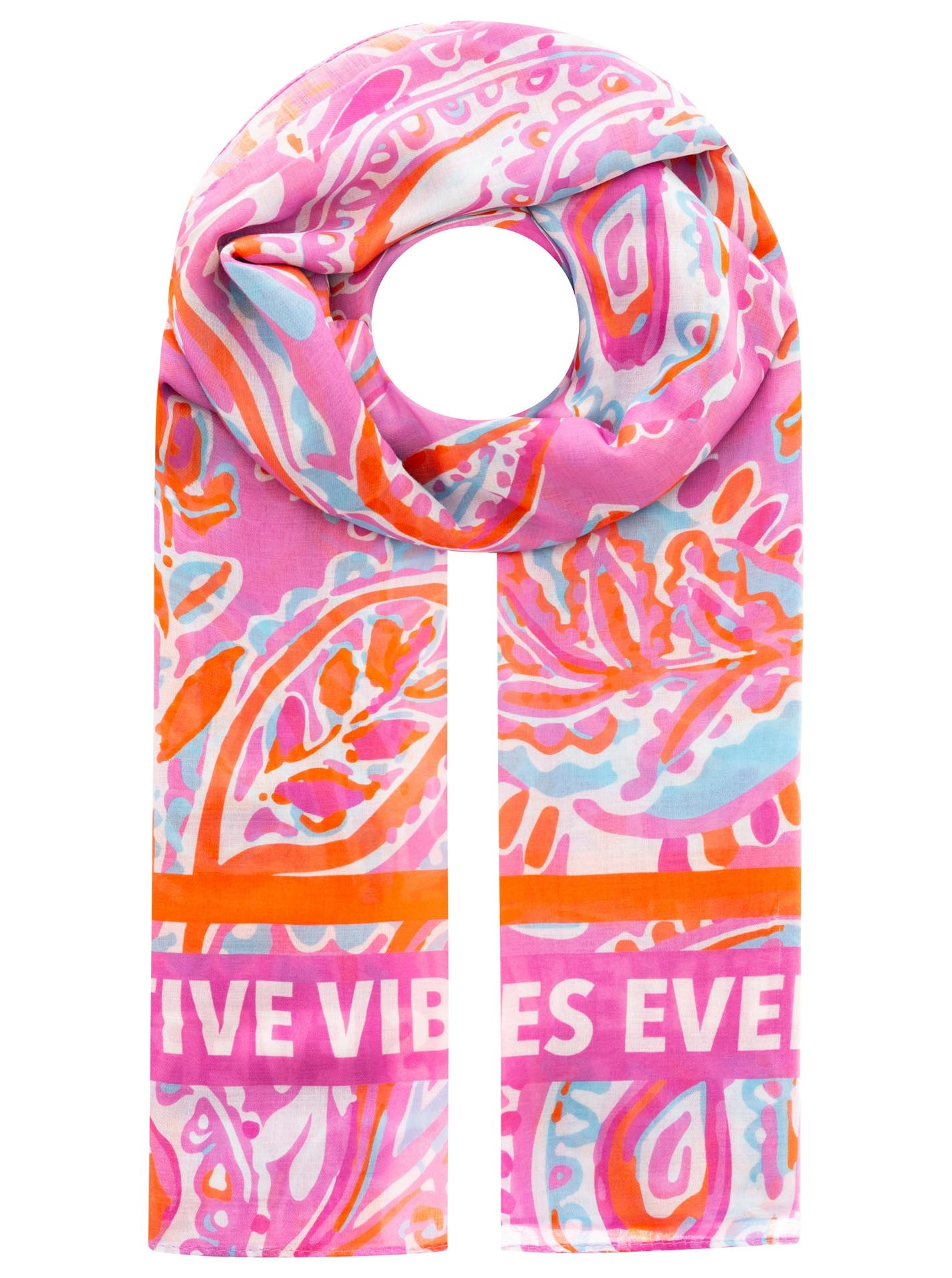 Zwillingsherz Modeschal »"Paisley"« transparent, aquarell Print, Schriftzug