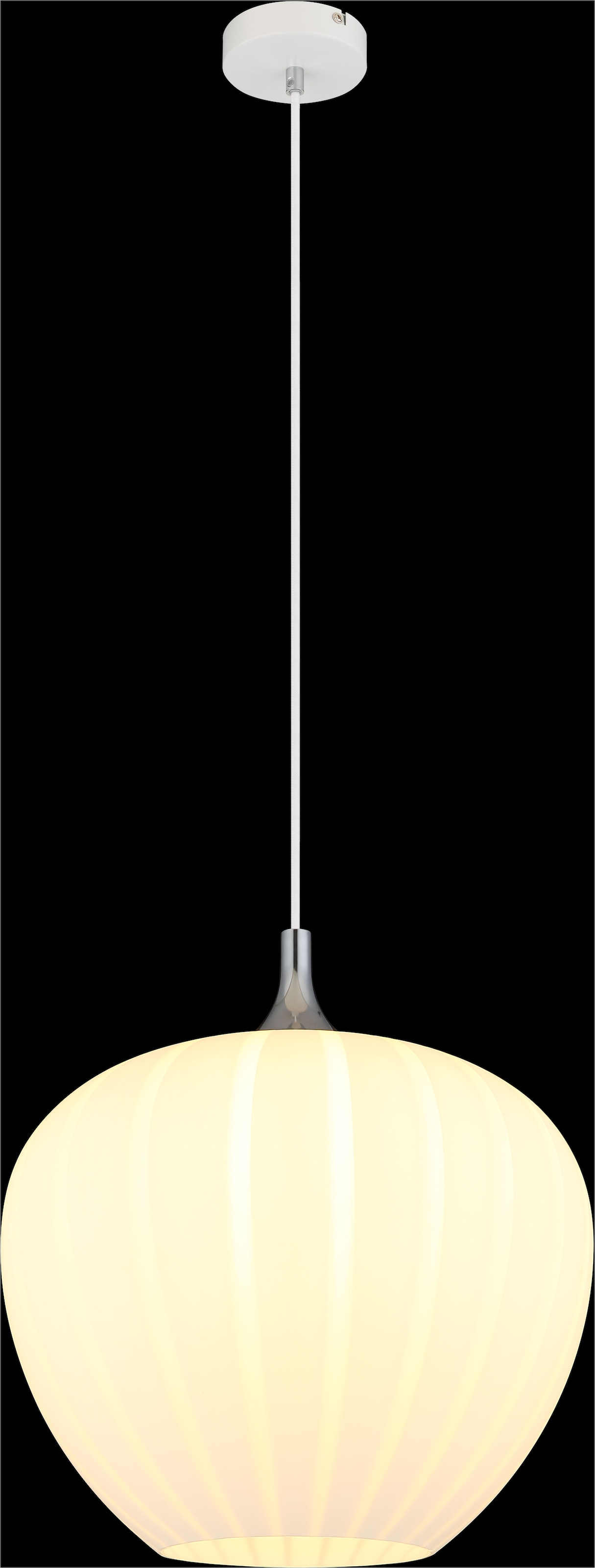 GLOBO LIGHTING Hängeleuchte »MAXY«, Leuchtmittel E27 | ohne Leuchtmittel, Hängelampe/Pendelleuchte/Glas opal/Höhe kürzbar/Glas Dekorillen
